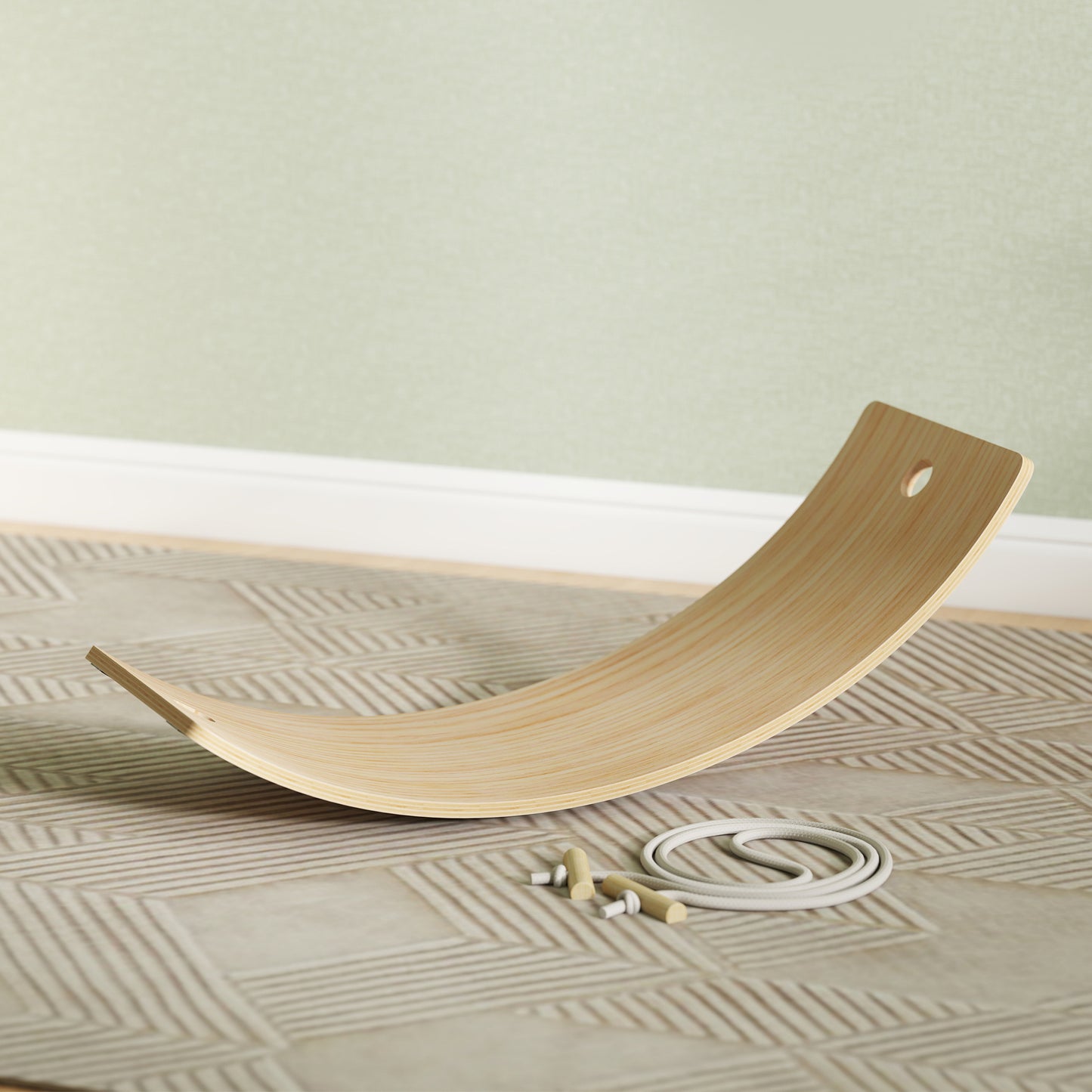 Kids Wooden Balance Board with Rope