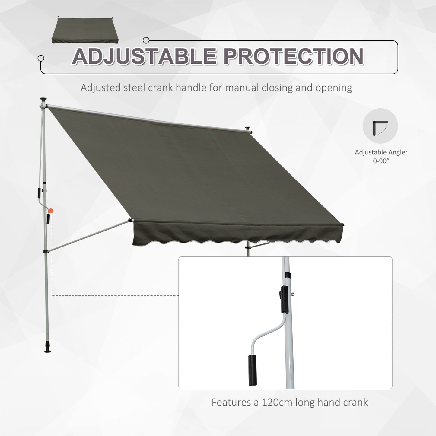 3x1.5m  Adjustable Outdoor Aluminium Frame Awning