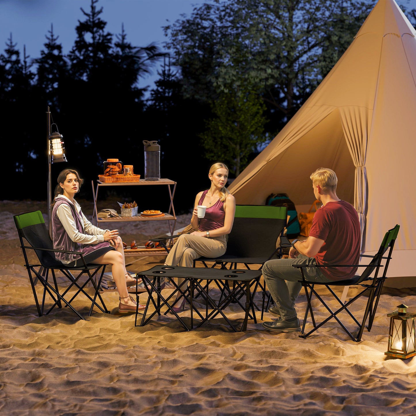 Four-Piece Portable Picnic Table Set