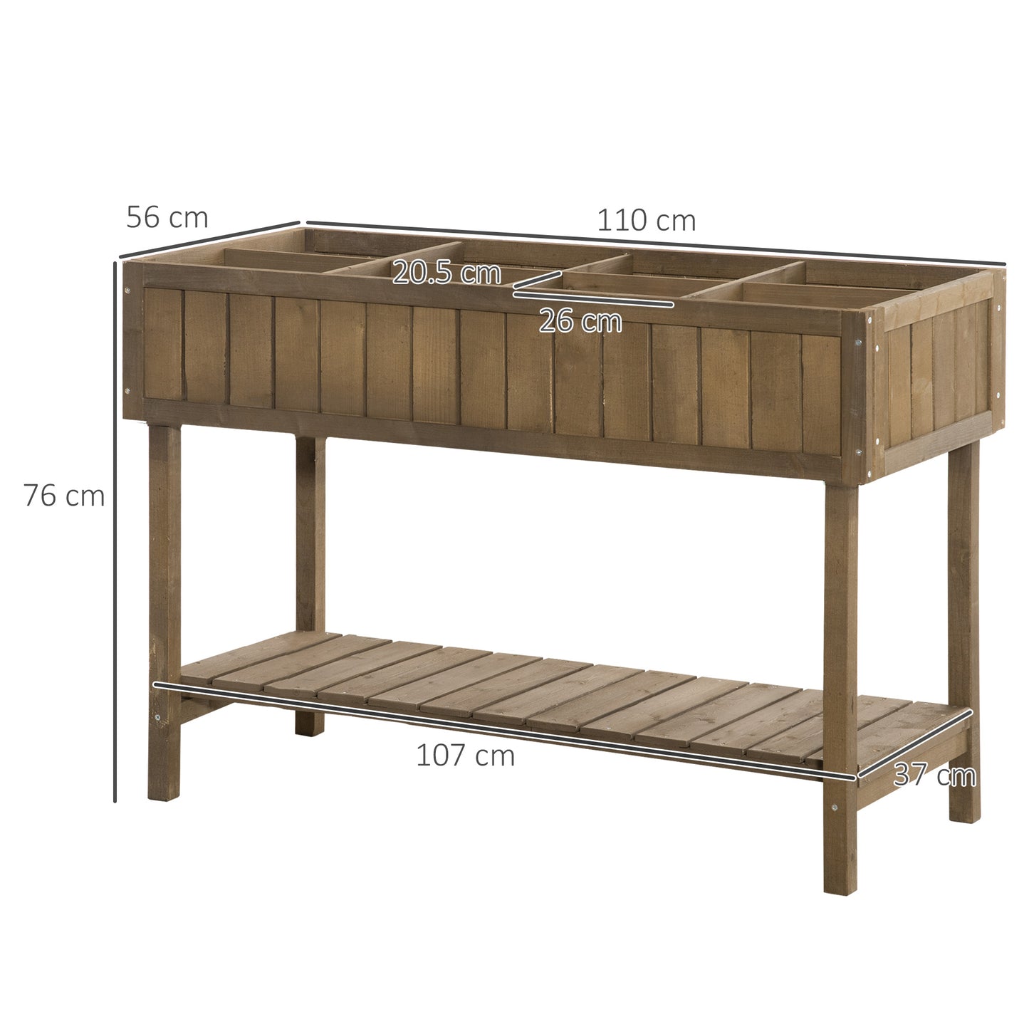 Wooden Herb Planter Raised Bed Container Garden Plant Stand Bed 8
