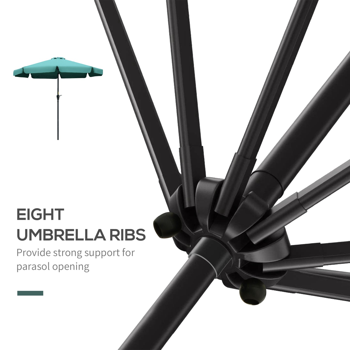2.7m Patio Parasol Garden Umbrellas Outdoor Sun Shade Table Umbrella