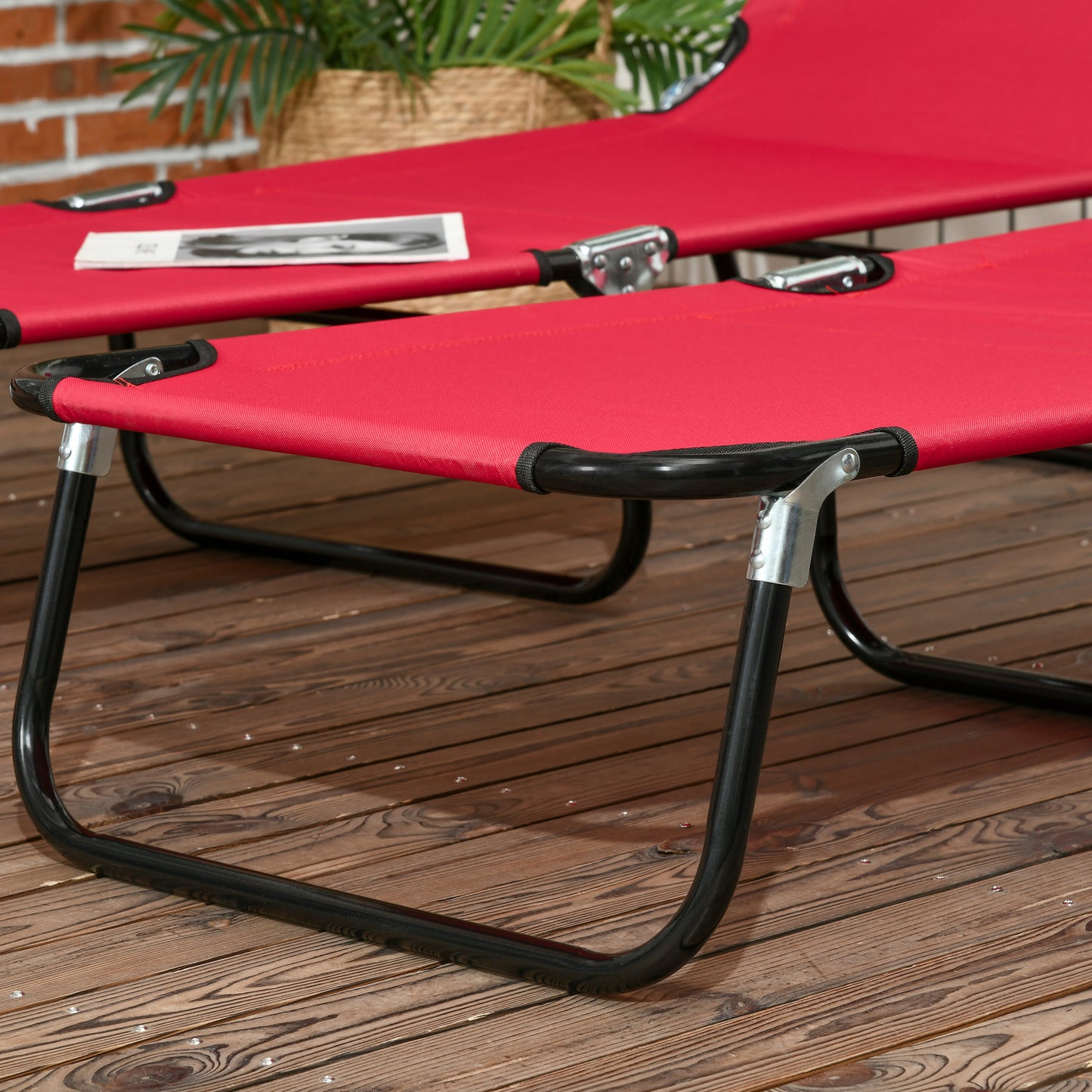 Set of Two Folding Sun Loungers (1)