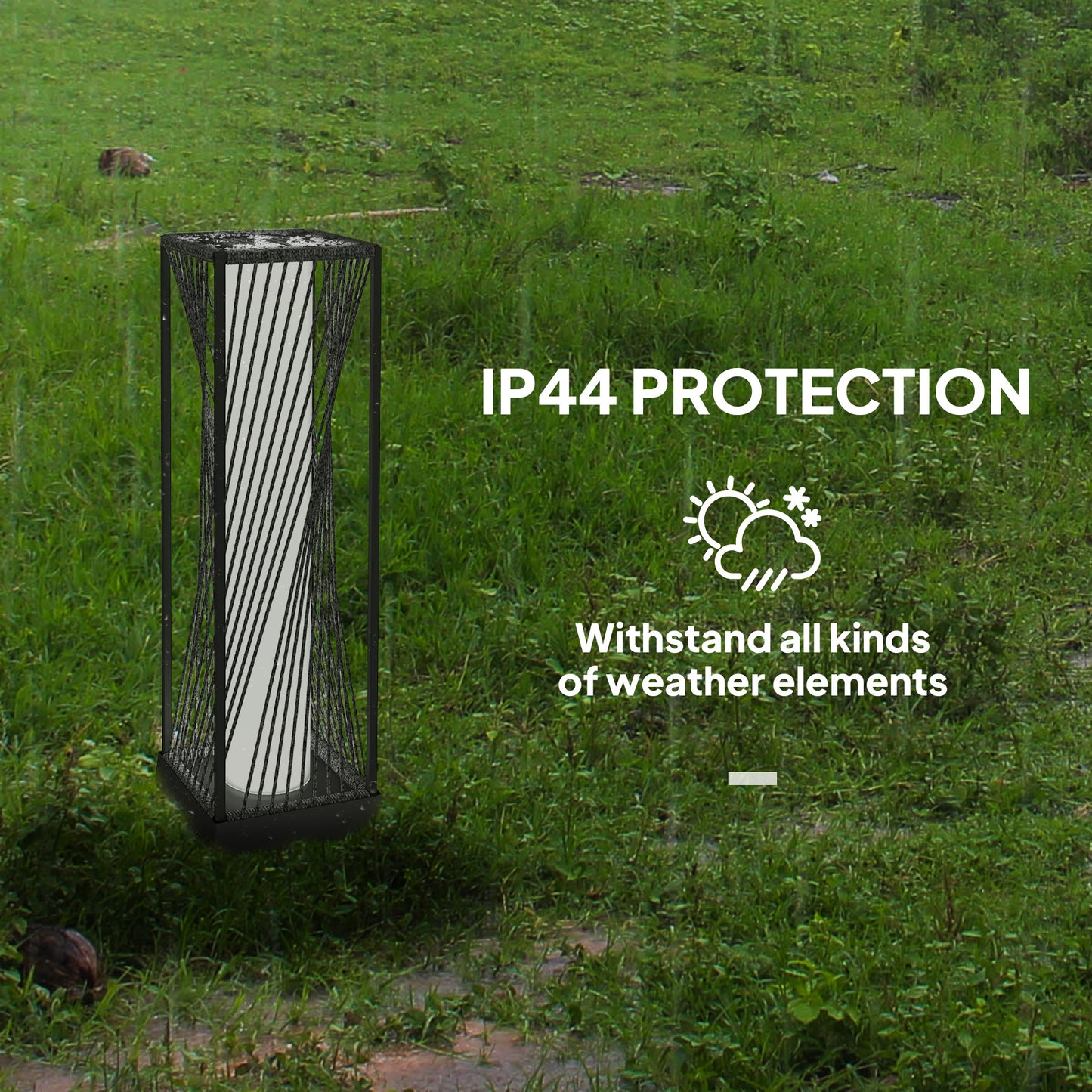 Garden Rattan Lamp, 77 cm Tall Solar Rattan Floor Lamp
