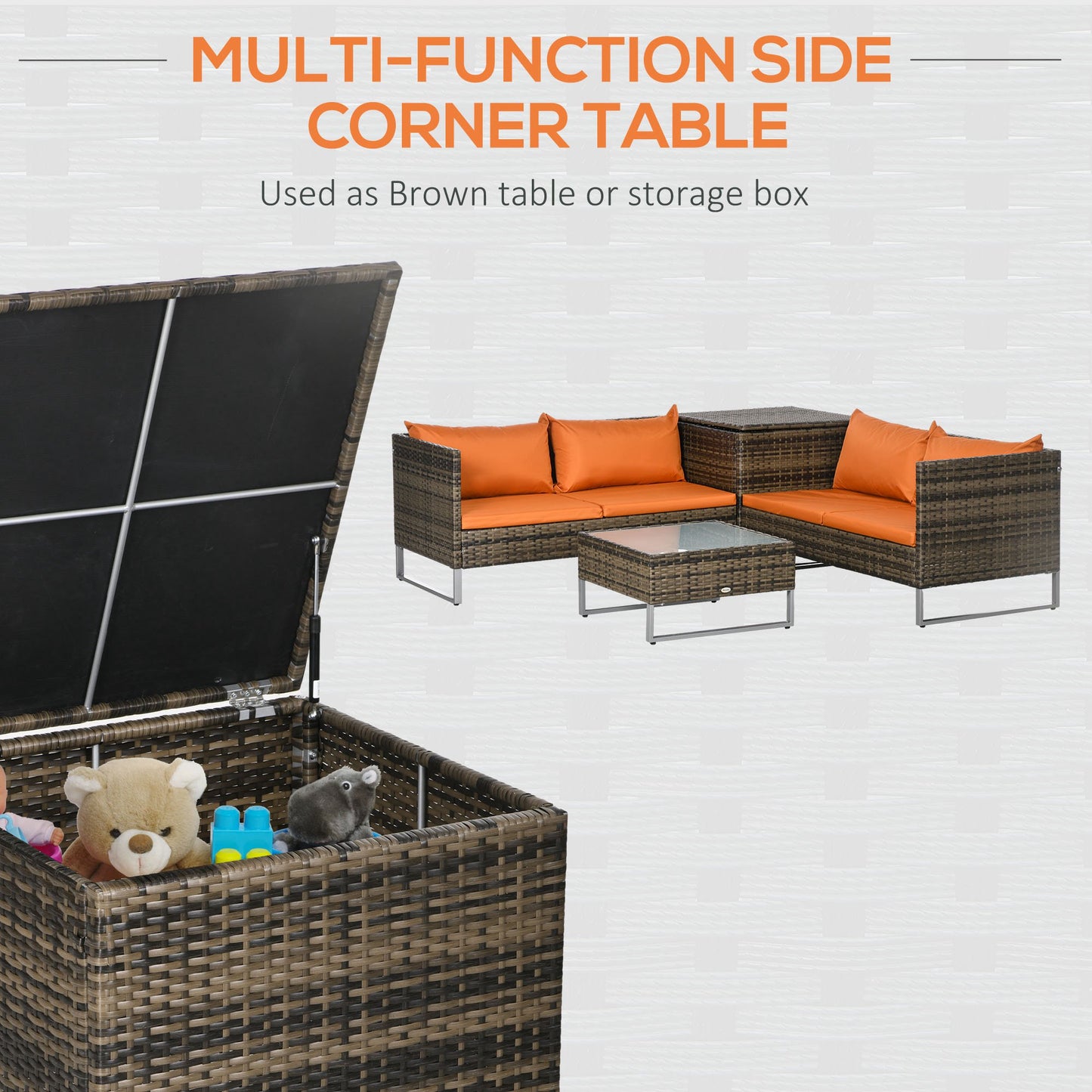 4 Piece Rattan Garden Furniture Set