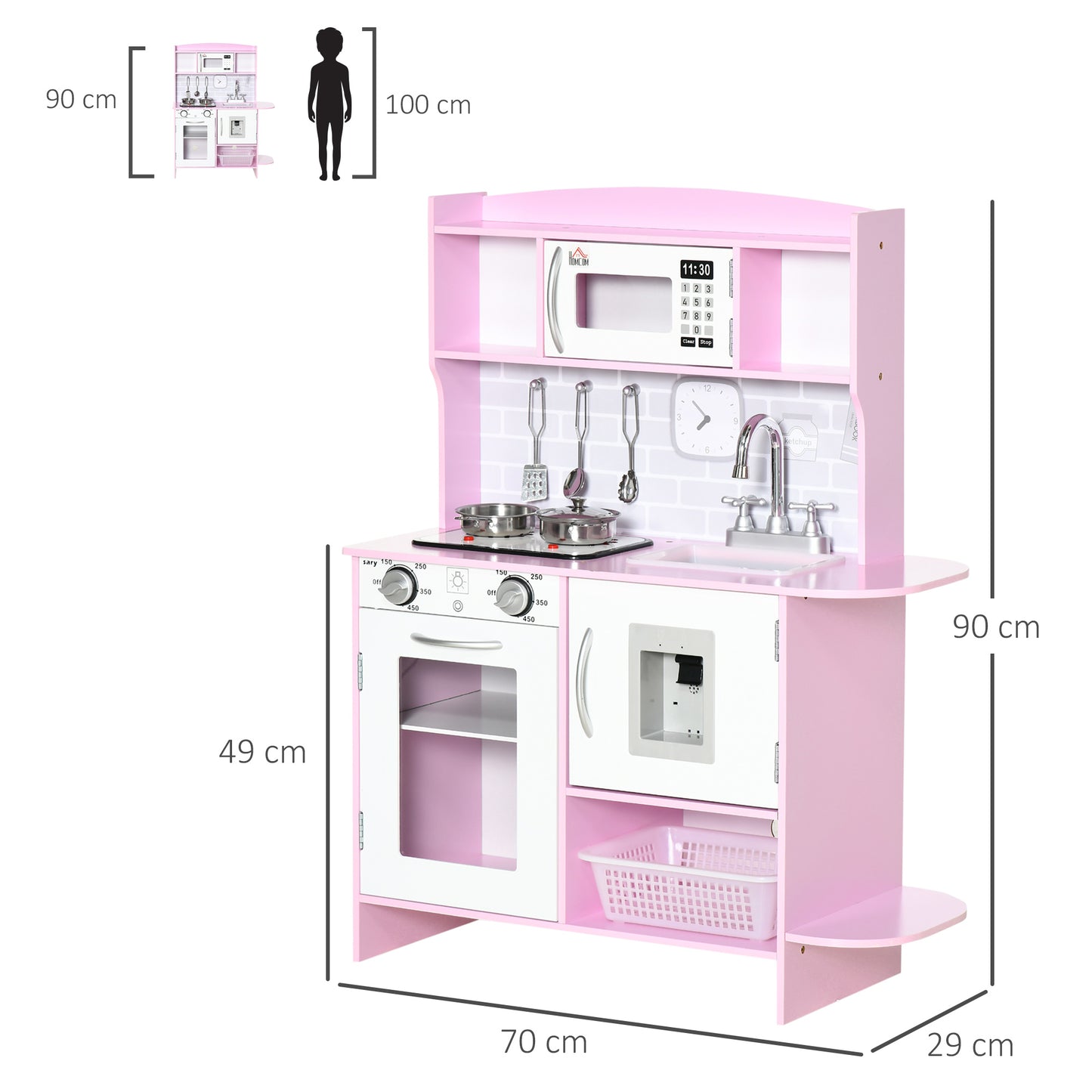 Kids Kitchen Playset, with Lights, Sounds, Microwave, Sink and Storage
