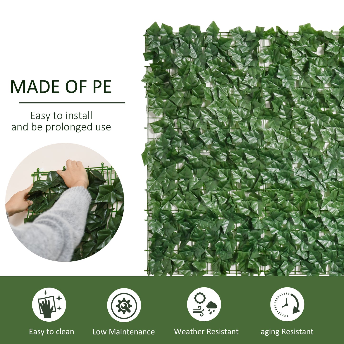 1-Piece Artificial Leaf Hedge Screen Privacy Fence Panel (2)