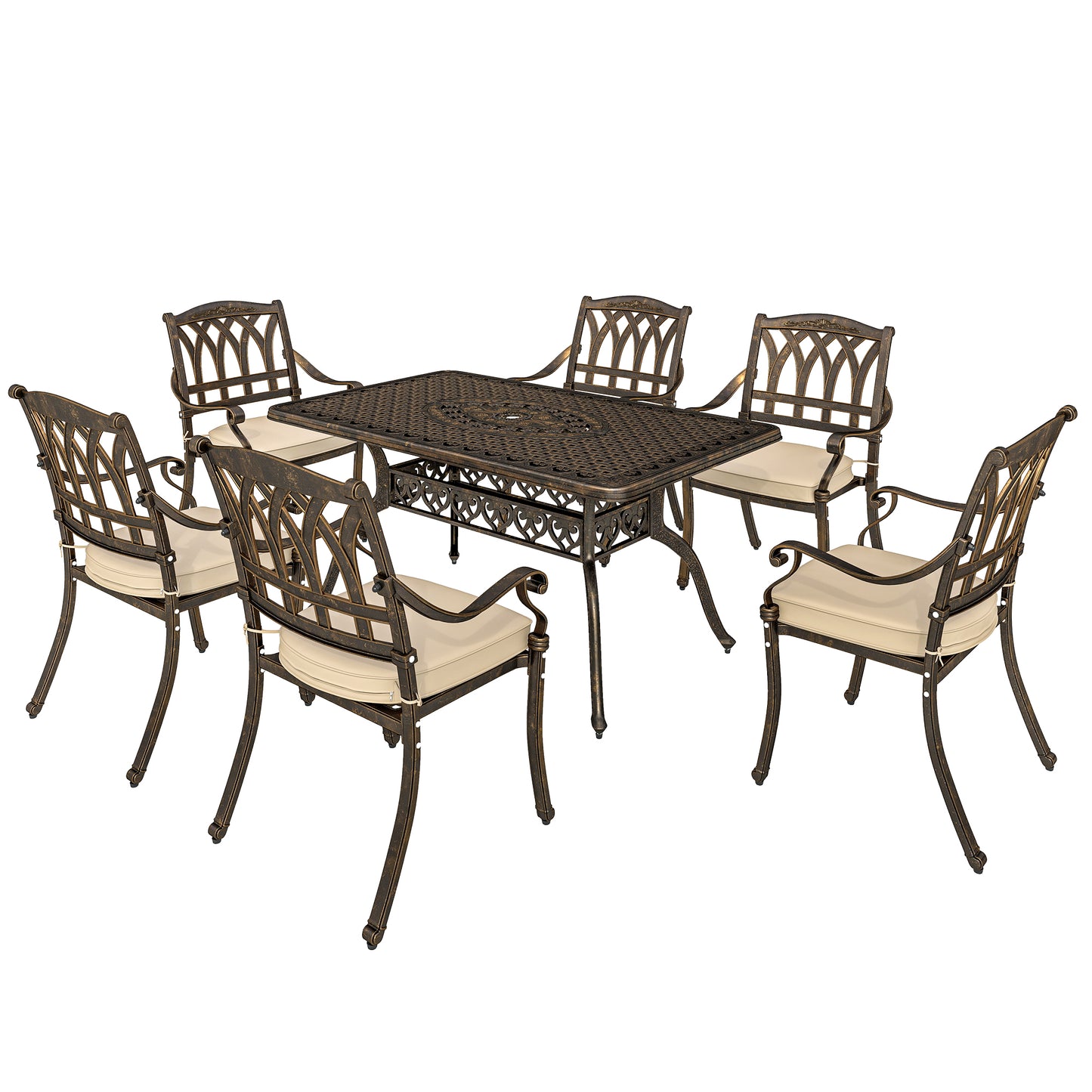 Seven-Piece Cast Aluminium Garden Dining Set