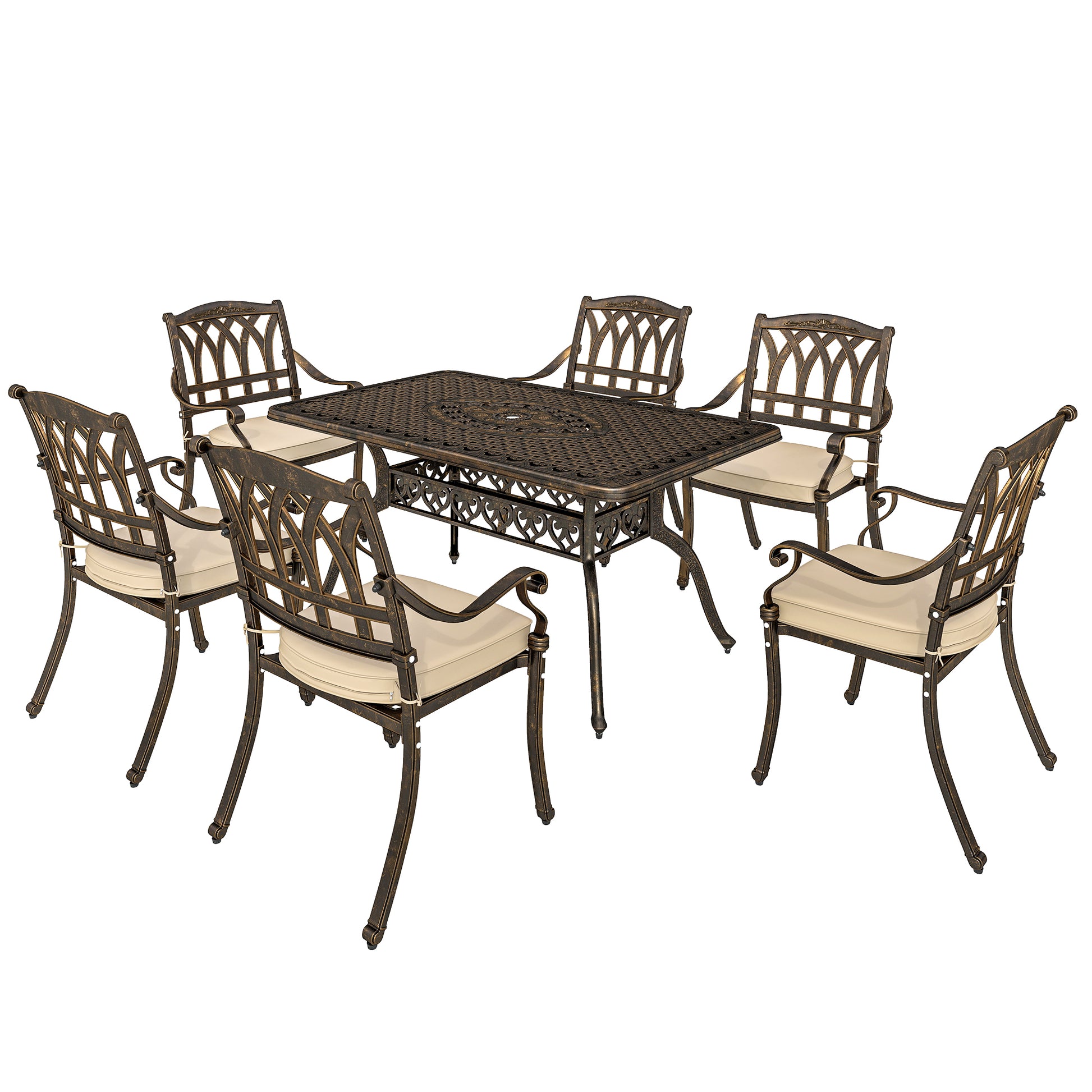 Seven-Piece Cast Aluminium Garden Dining Set