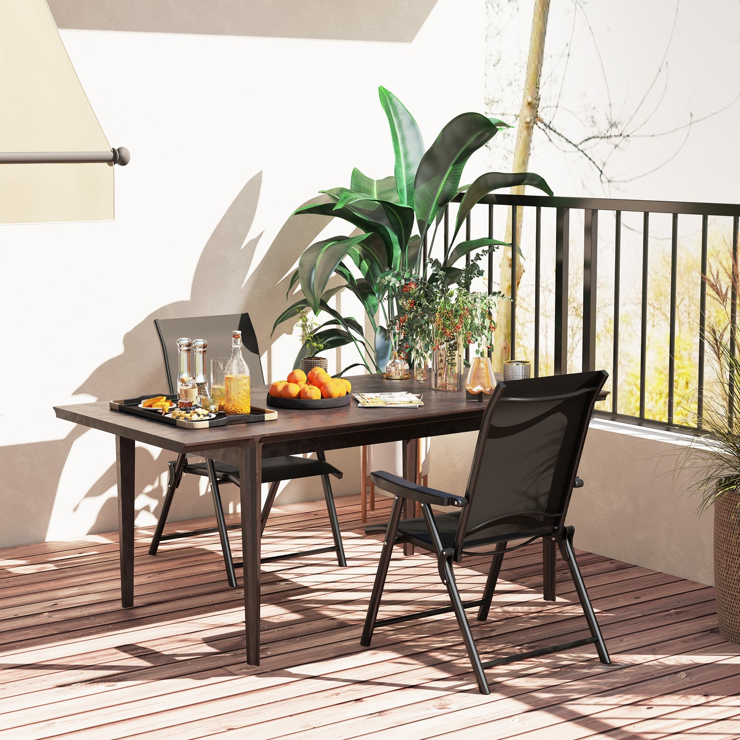 Set of Two Folding Outdoor Chairs