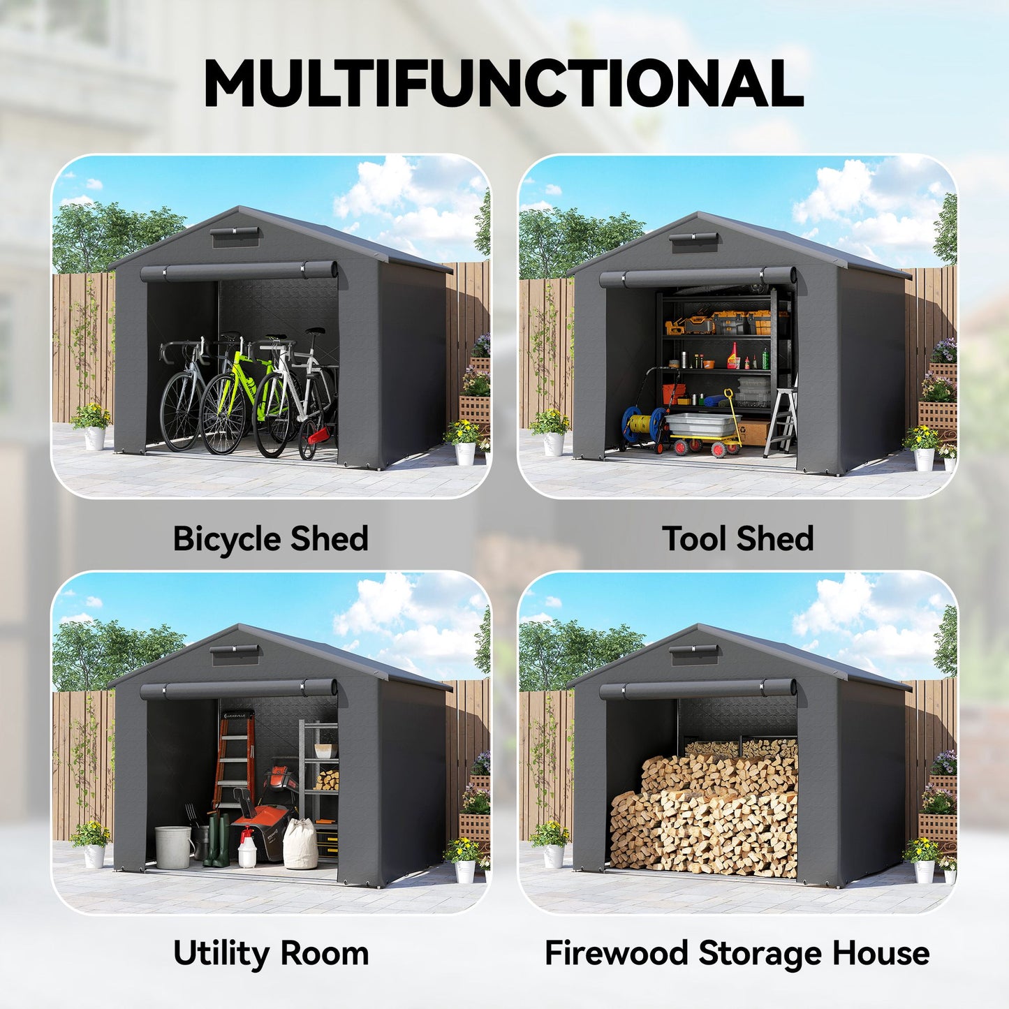 8 x 6 ft Outdoor Garden Storage Shed
