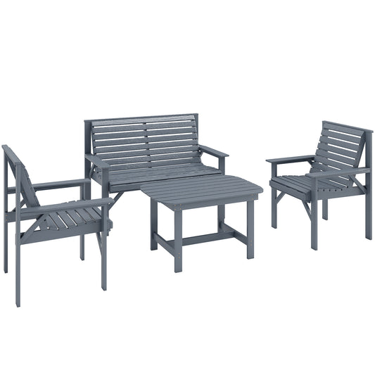 4 Piece Wooden Garden Furniture Set