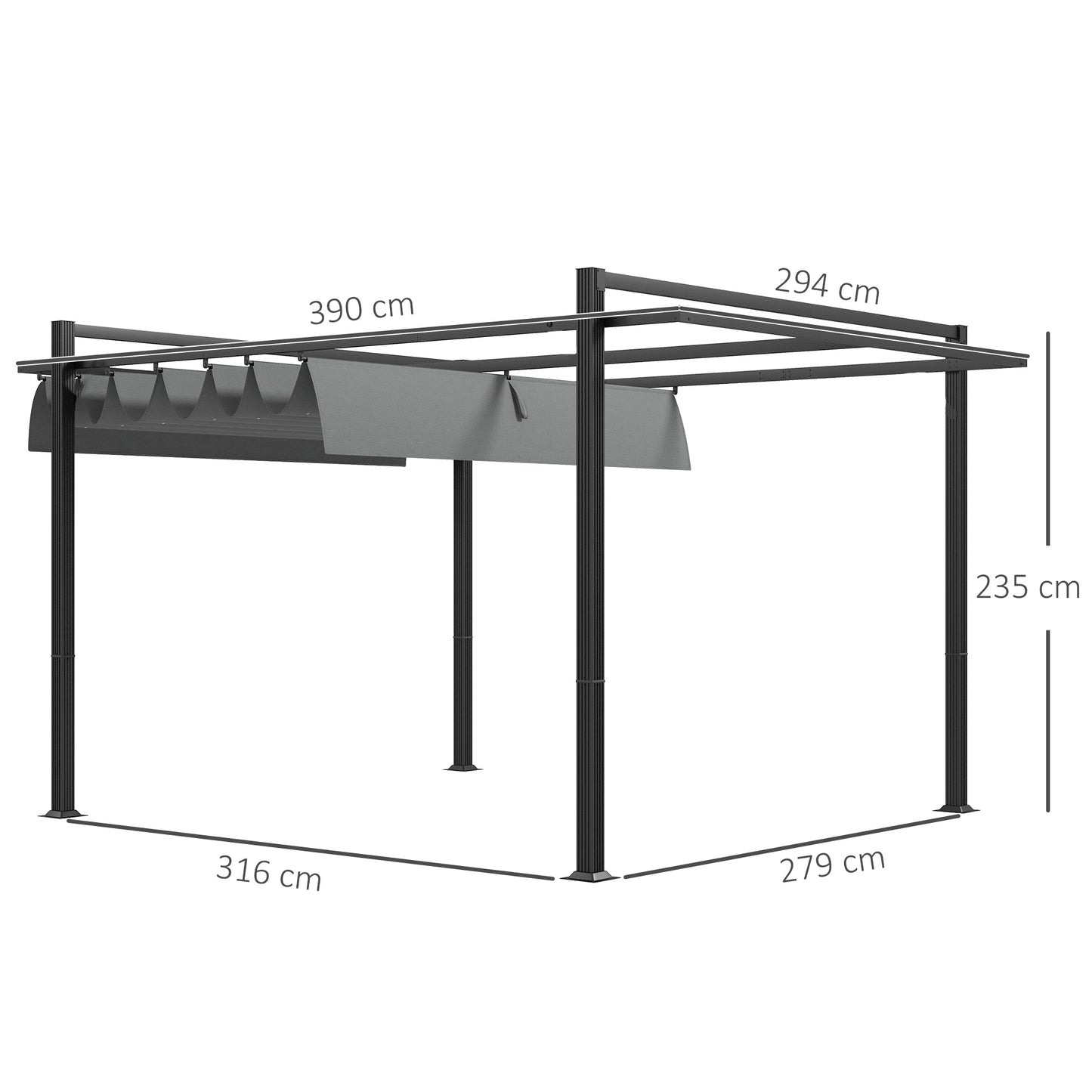 3 x 4m Retractable Pergola