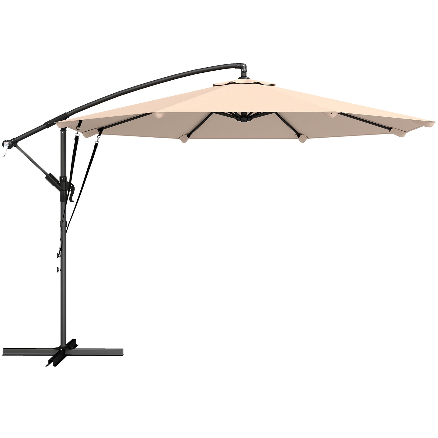 3 m Cantilever Parasol with Protective Cover and Wind Ropes