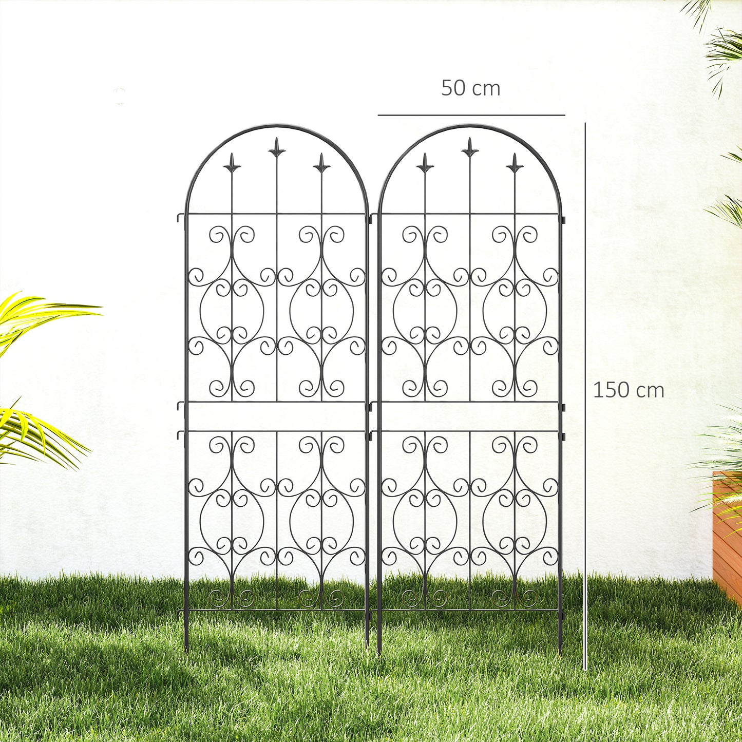 Set of 2 Metal Garden Trellis