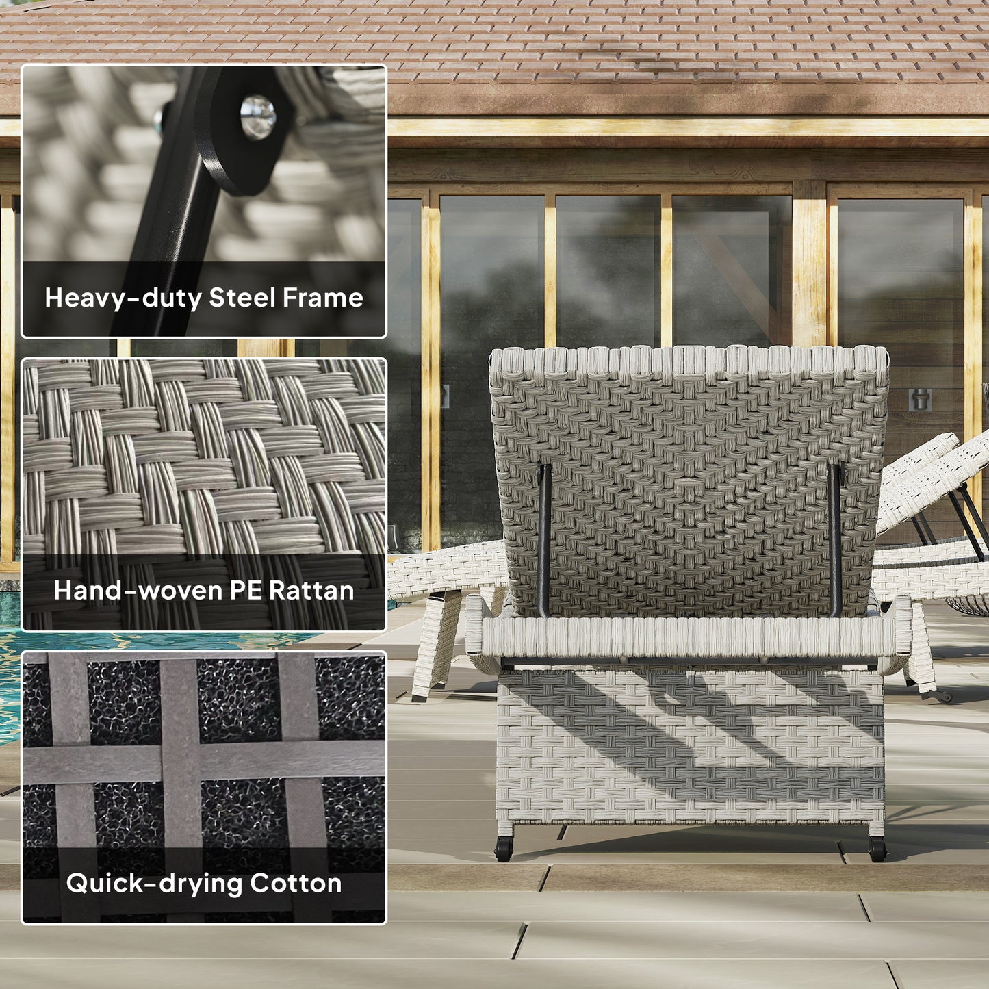 Outdoor PE Rattan Sun Lounger (1)