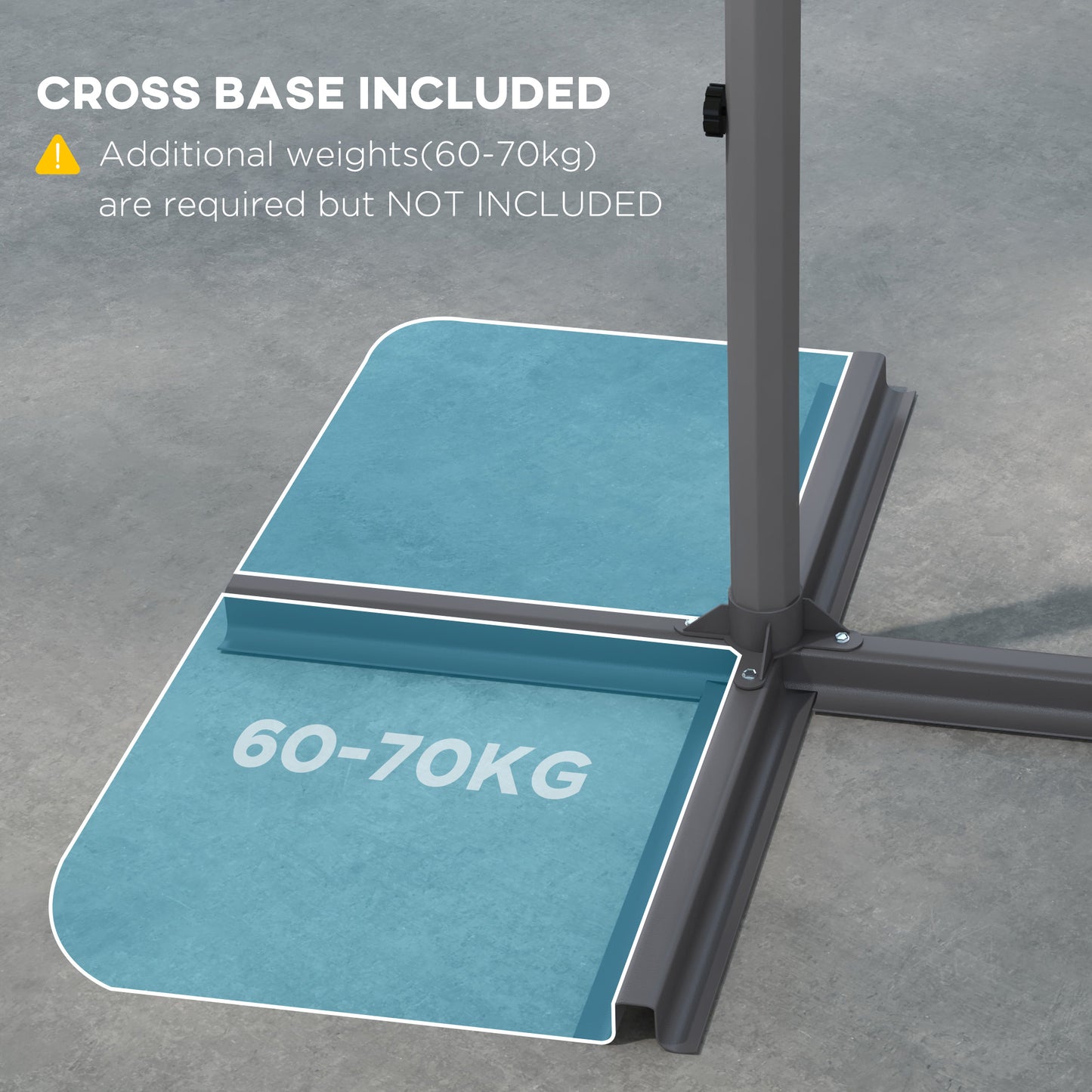 2.7m Cantilever Parasol, with Cross Base