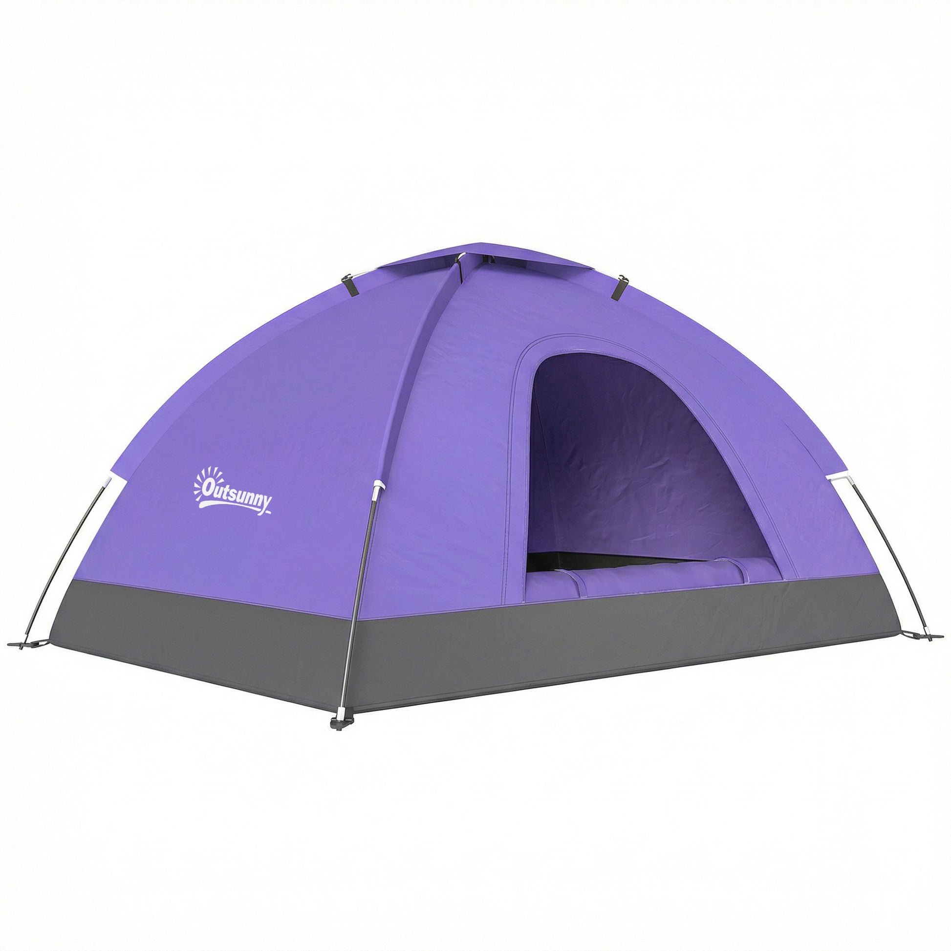 2 Person Camping Tent, Dome Tent with Zipped Doors, Storage Pocket (1)