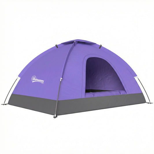 2 Person Camping Tent, Dome Tent with Zipped Doors, Storage Pocket (1)