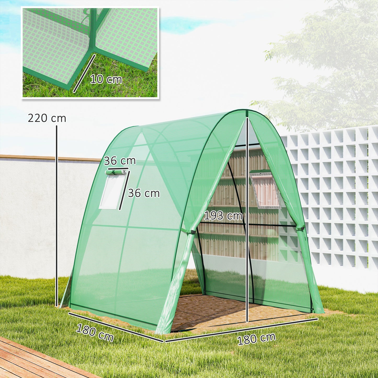 Polytunnel Greenhouse with Sandbags