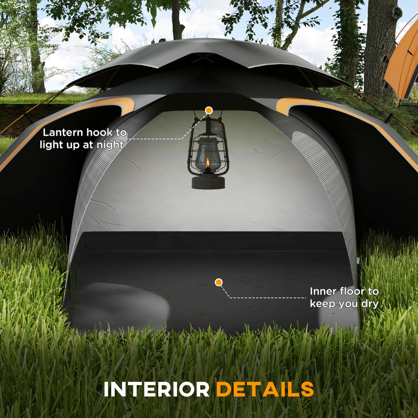Aluminium Frame Camping Tent Dome Tent with Removable Rainfly