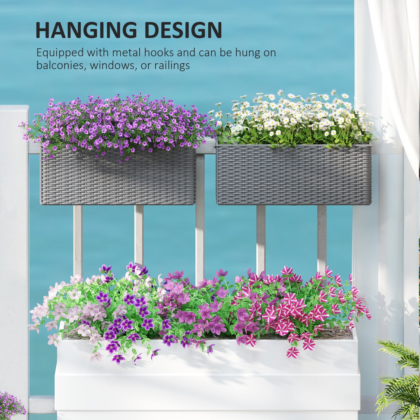 Set of Two Rattan-Effect Planters (1)