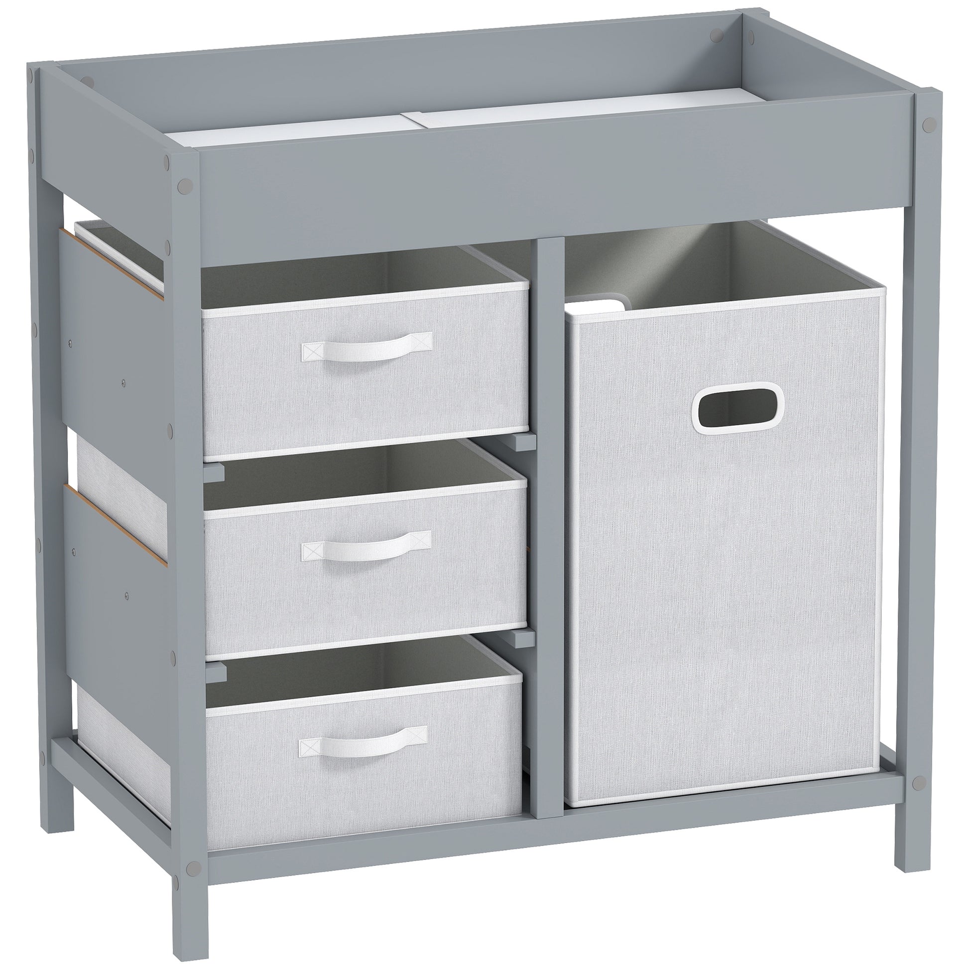 Baby Changing Unit with 4 Storage Drawers, Mat for Bedroom Nursery
