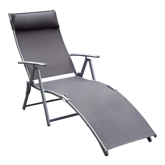 Sun Lounger Steel Frame Outdoor Folding Chaise Texteline Lounge (1)