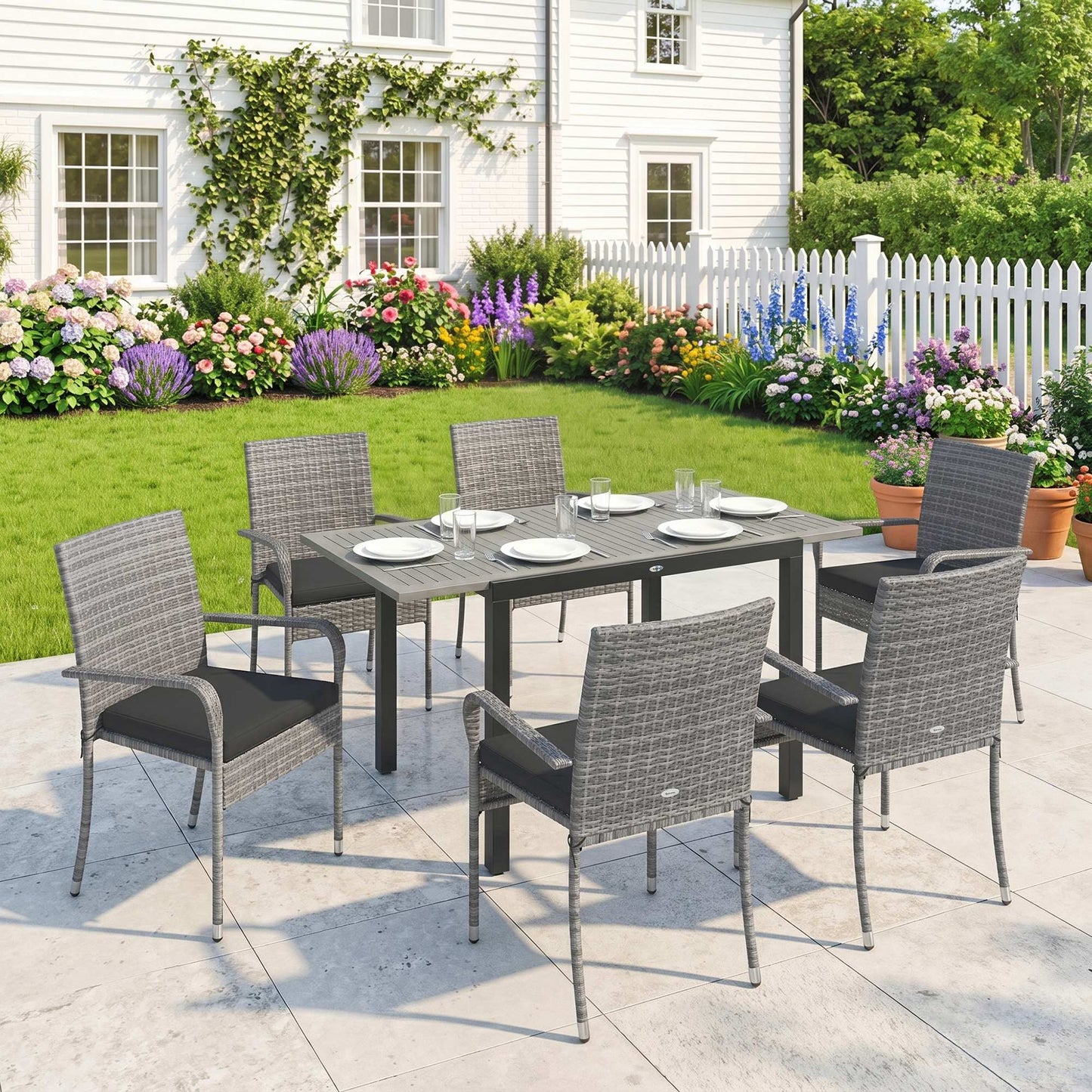 7 Piece Rattan Garden Furniture Set