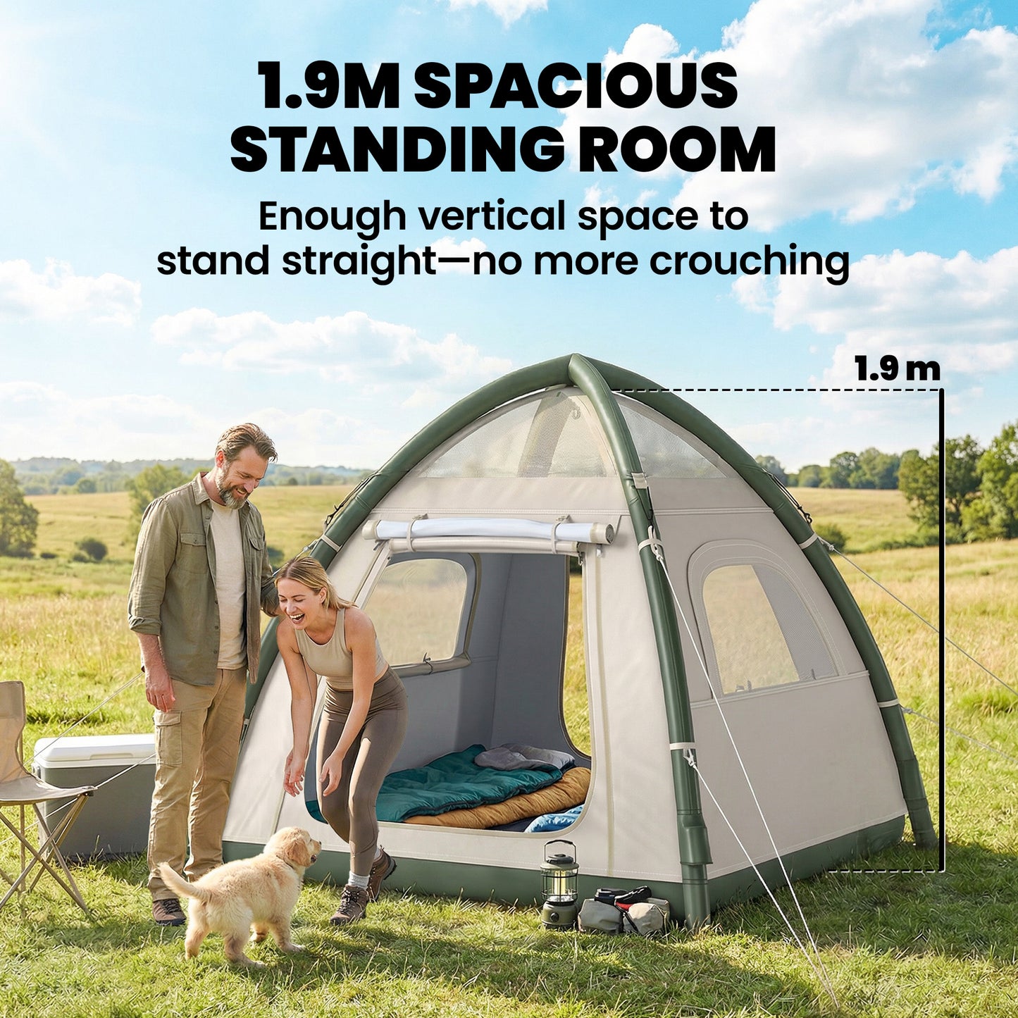 Inflatable Camping Tent with Rainfly