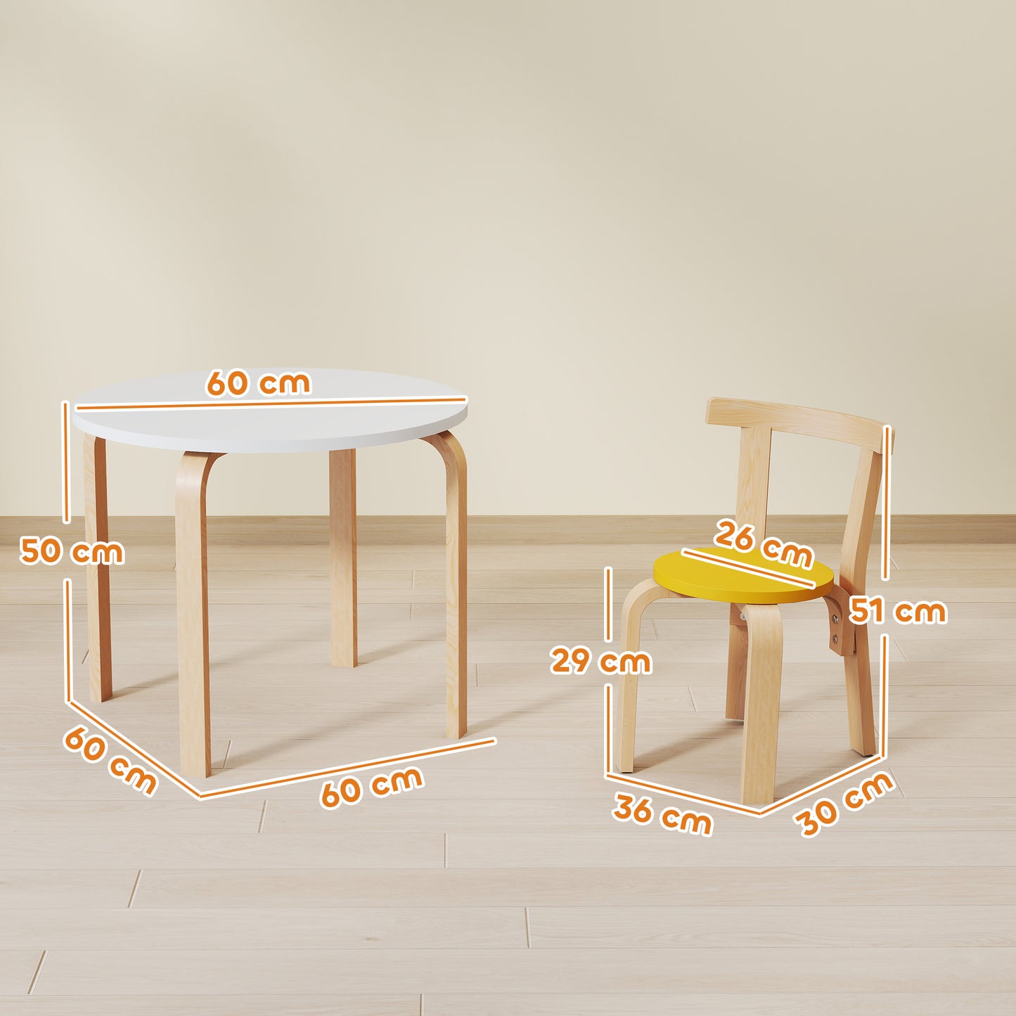 5 Piece Kids Table and Chairs Set