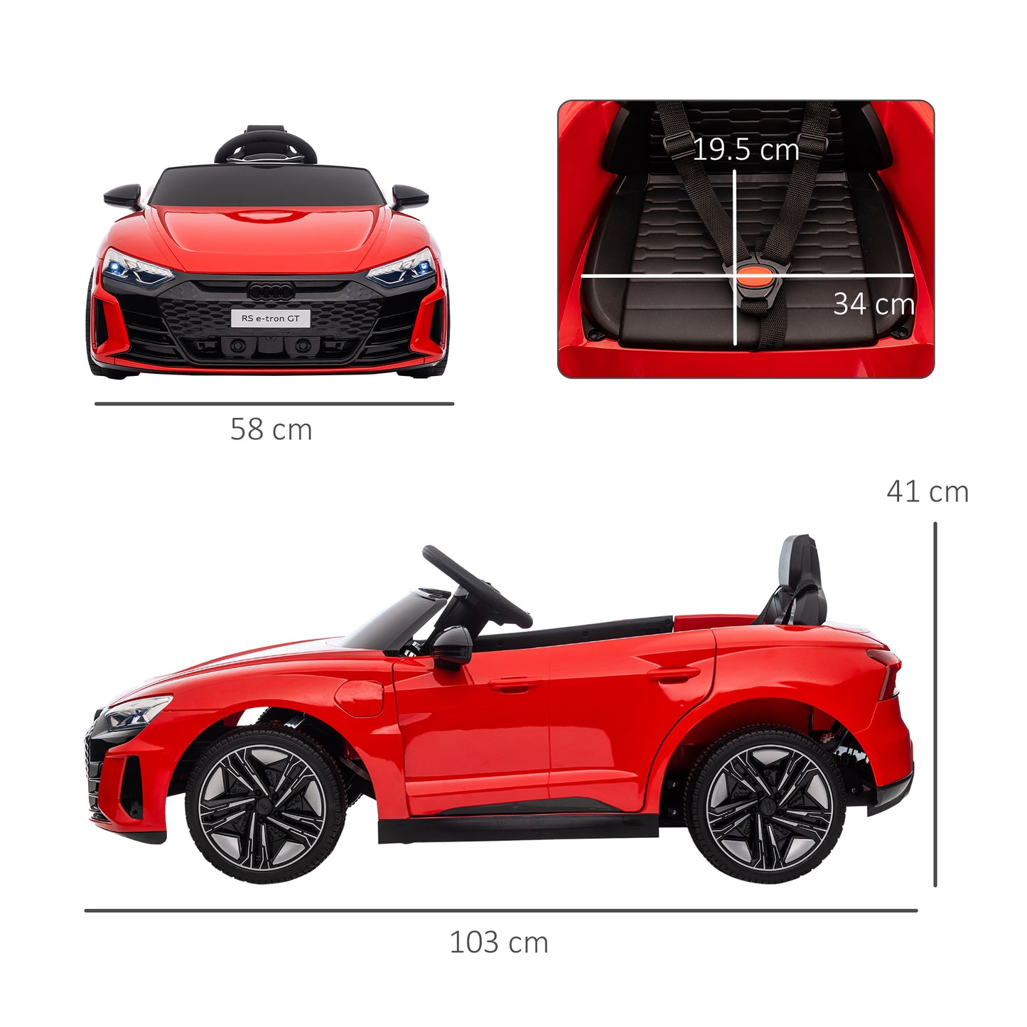 Audi Licensed 12V Kids Electric Ride-On, with Remote Control