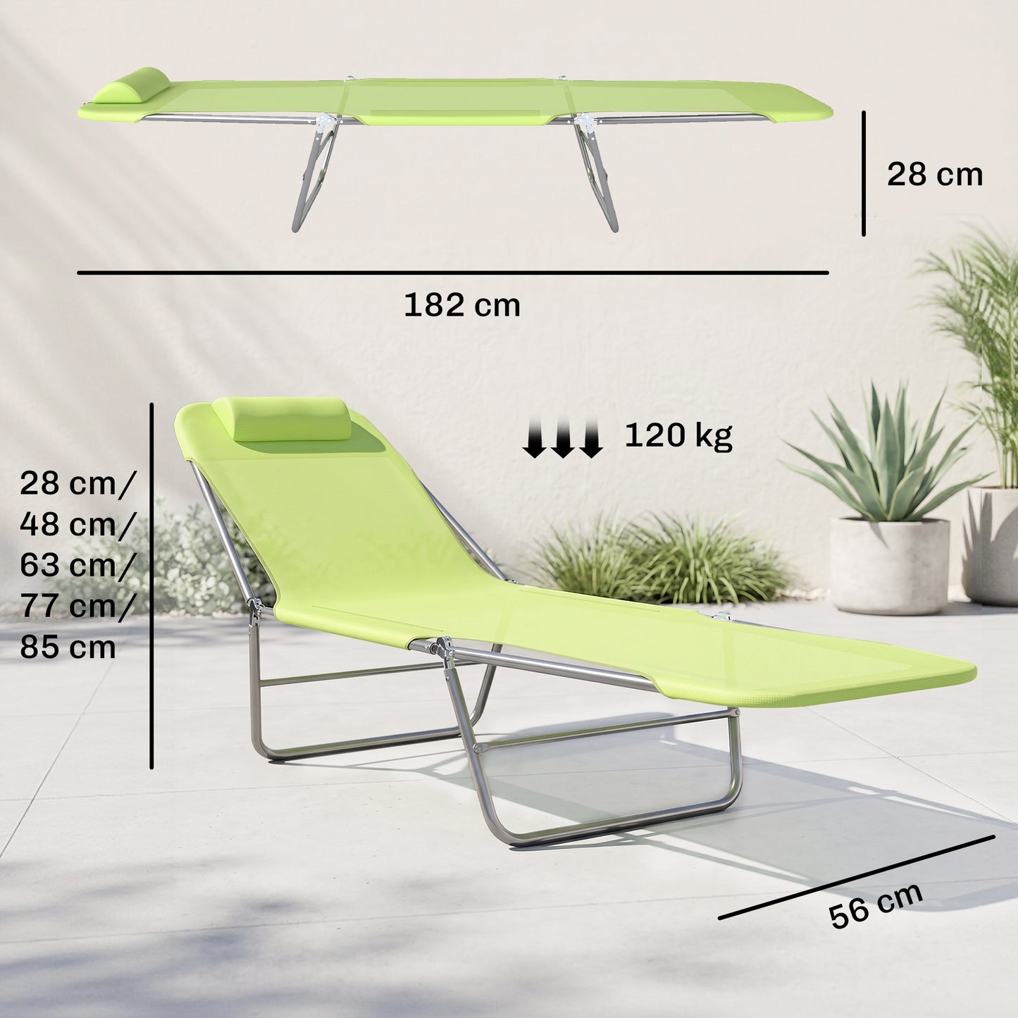 Single Folding Sun Lounger