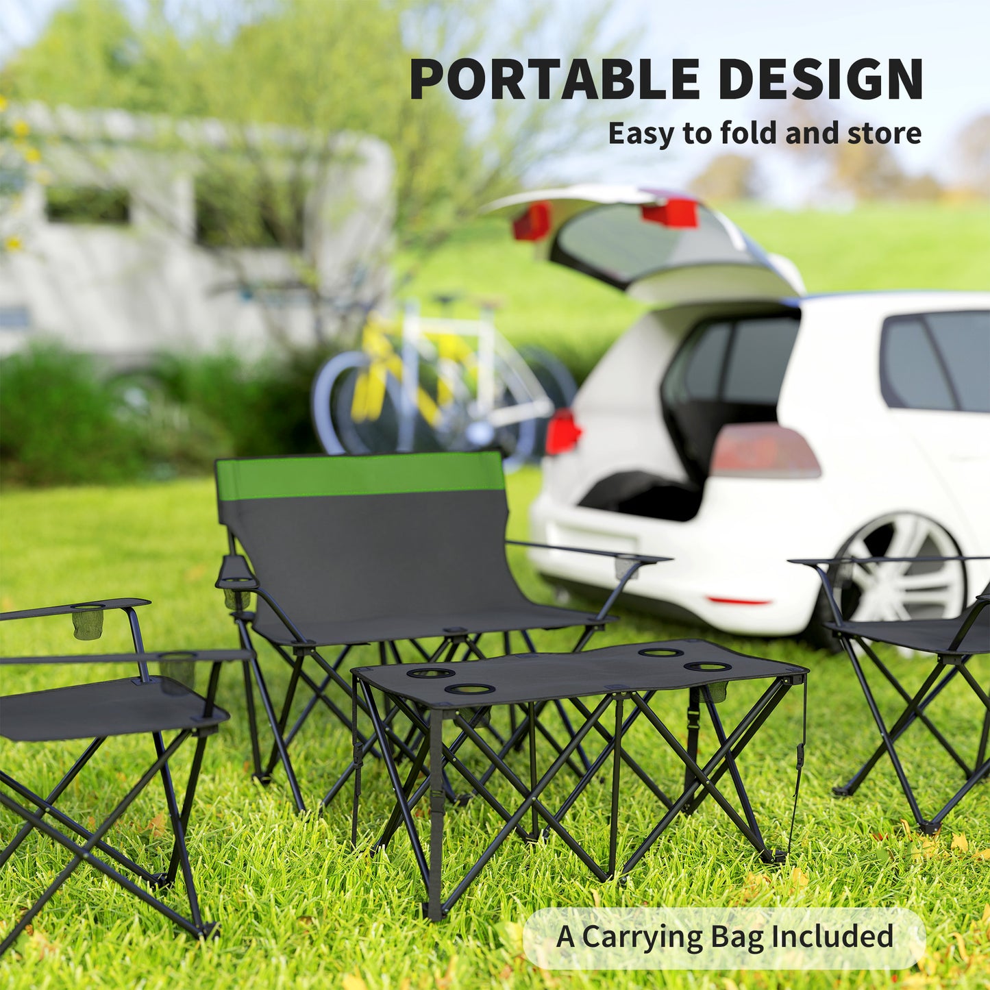 Four-Piece Portable Picnic Table Set