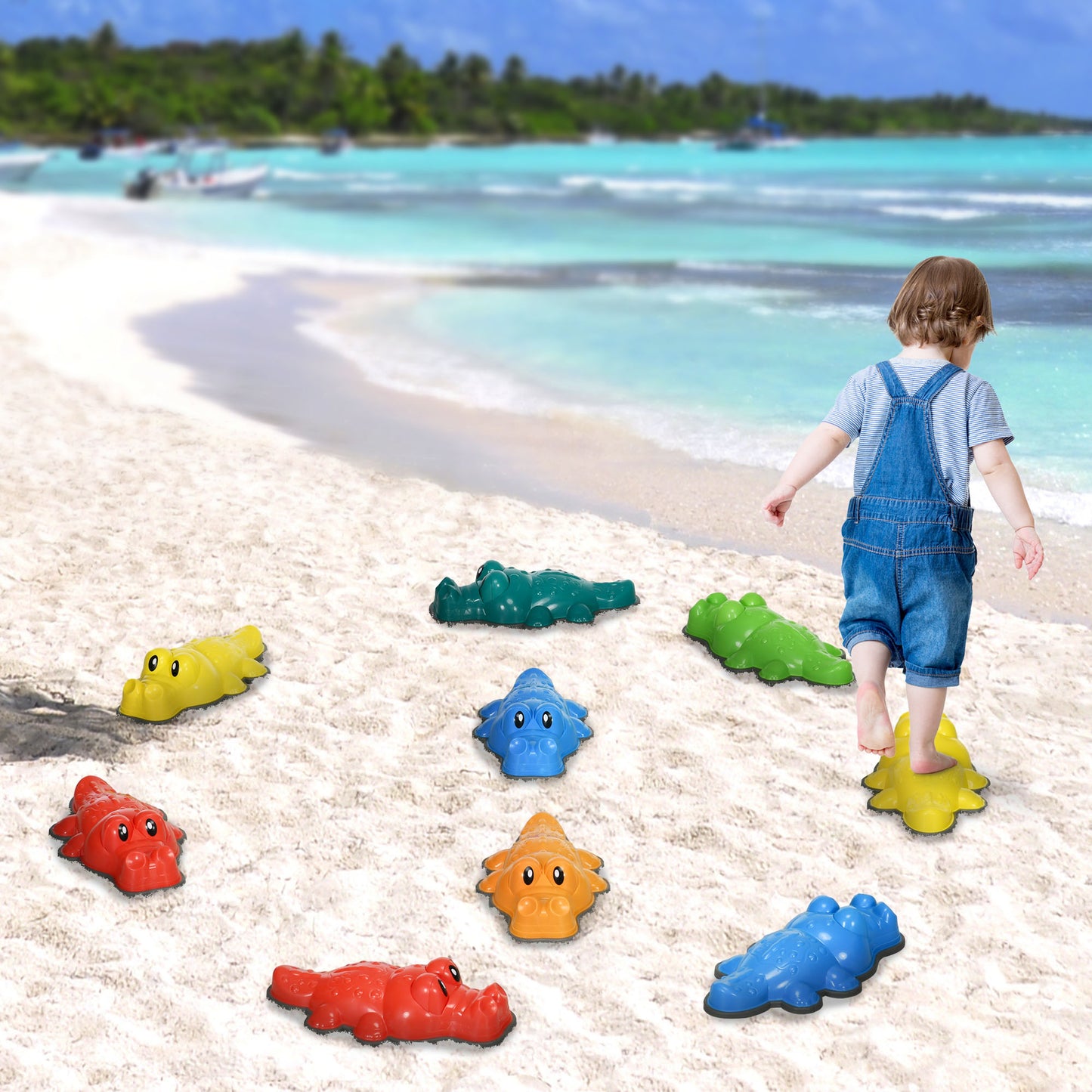 9PCs Kids Stepping Stones, Crocodile-Designed Sensory Toys