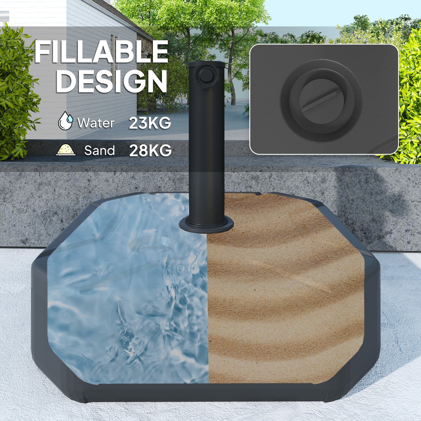 Square Garden Parasol Base
