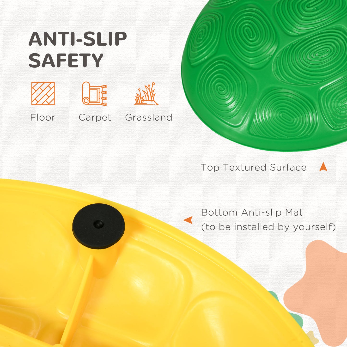 Six-Piece Kids Stepping Stones, with Non-Slip Mats