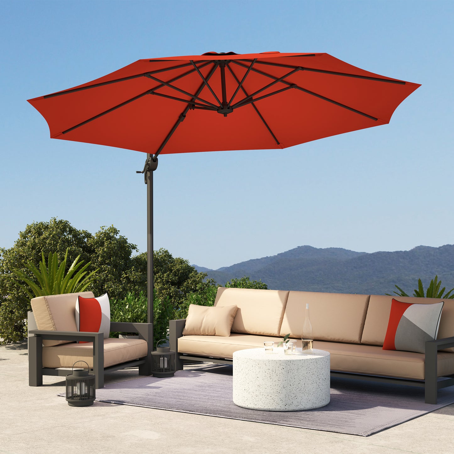 Five-Position Overhanging Parasol