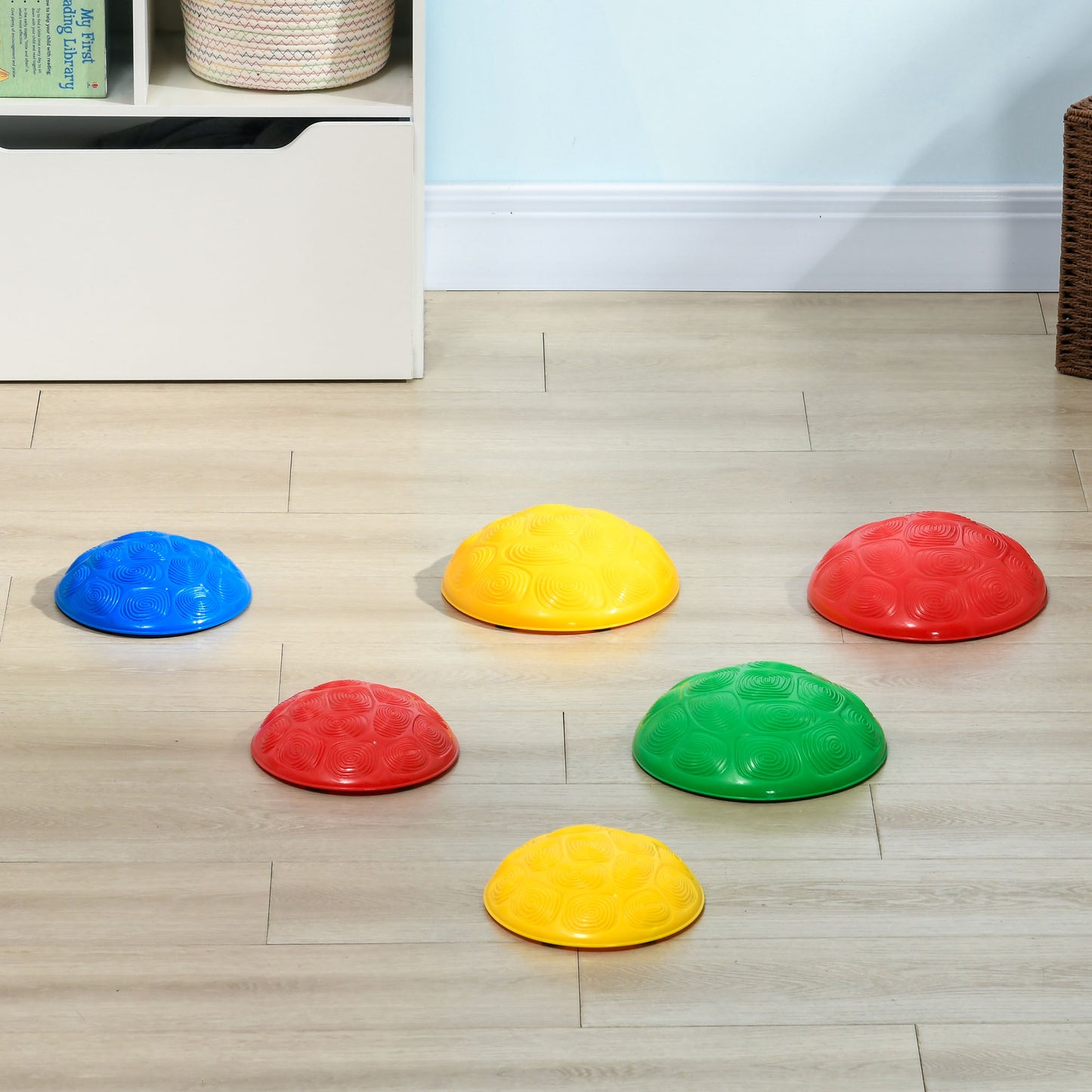 Six-Piece Kids Stepping Stones, with Non-Slip Mats