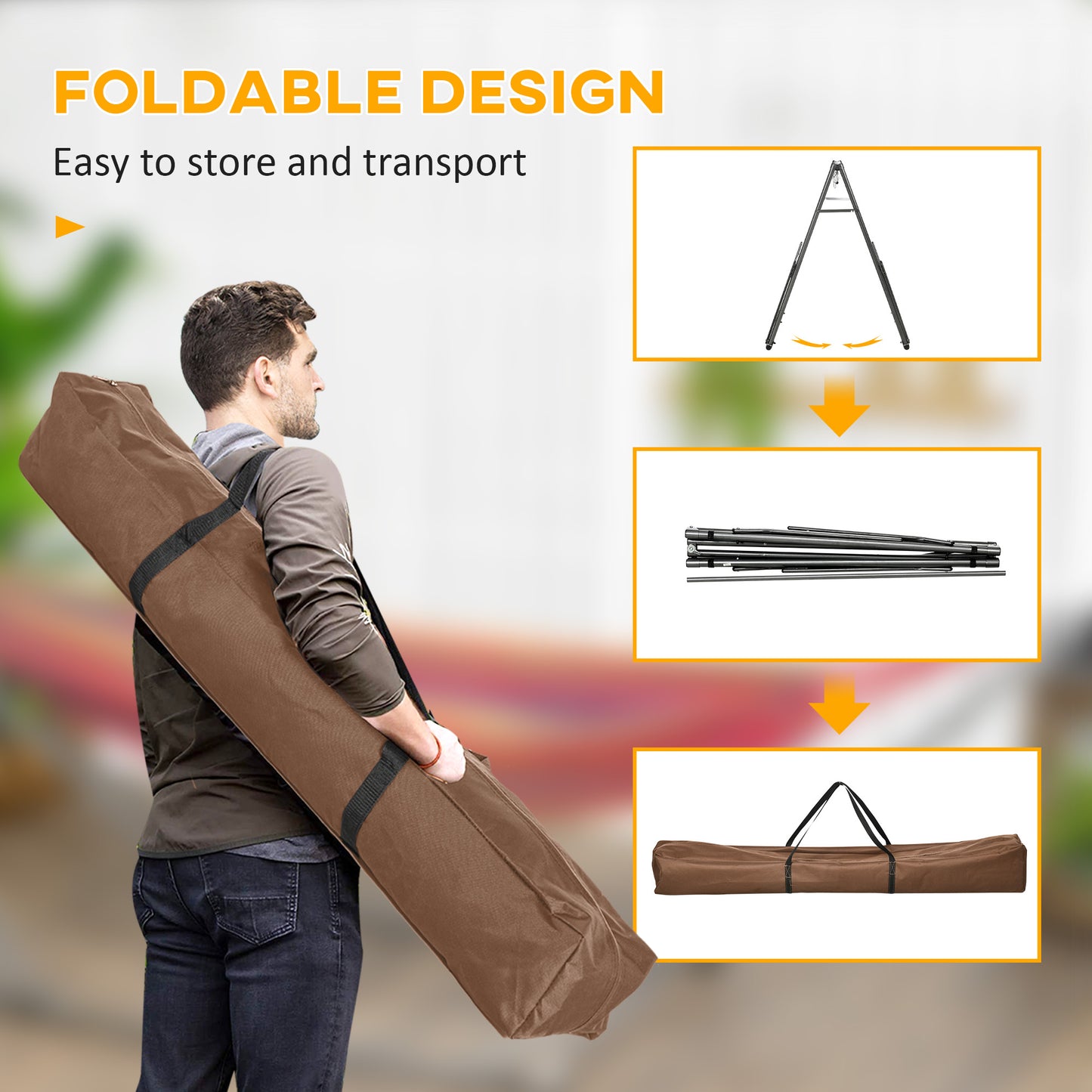Foldable Hammock Stand, Portable Hammock with Metal Frame