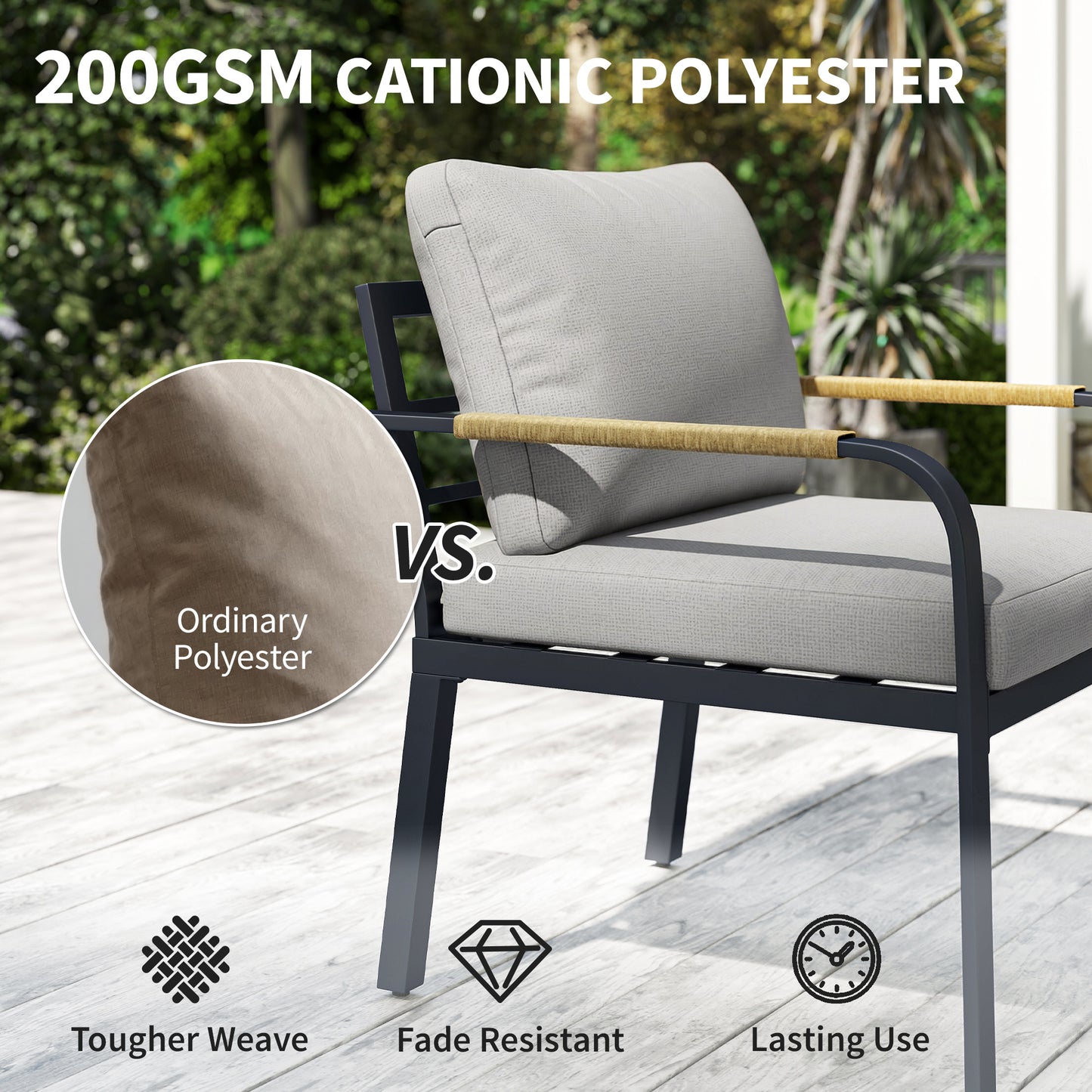 7 Seater Garden Furniture Set, Metal Garden Sofa Set with Cushions