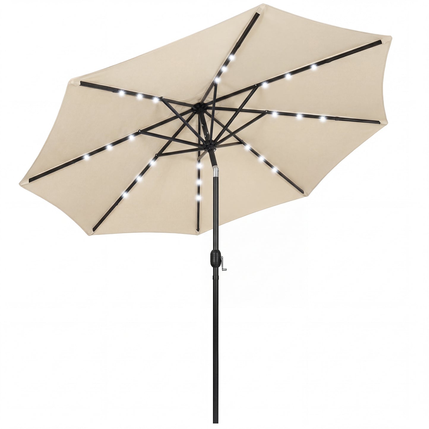2.6 m Garden Parasol Umbrella with LED Solar Light, Parasol Cover