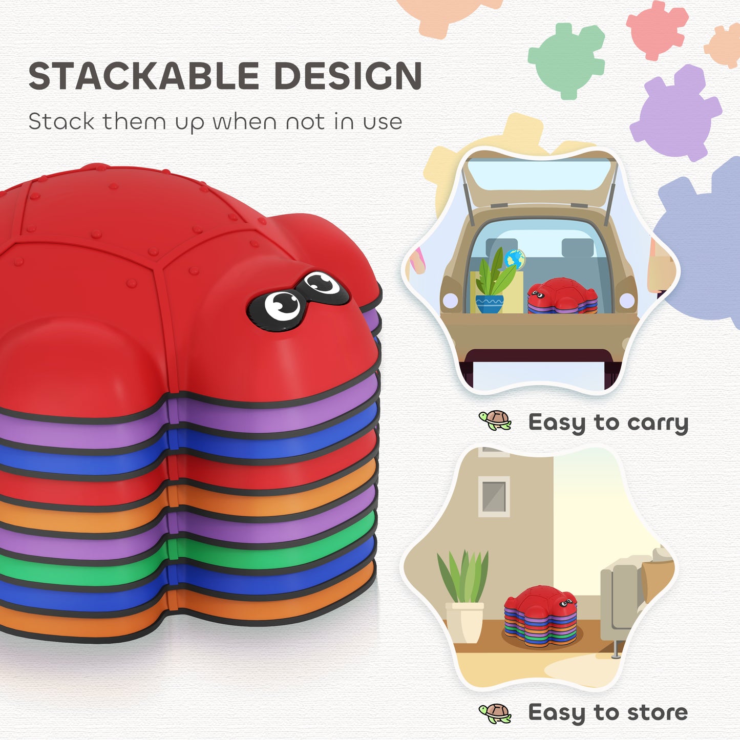 9-Piece Balance Stepping Stones with Non-Slip Edge