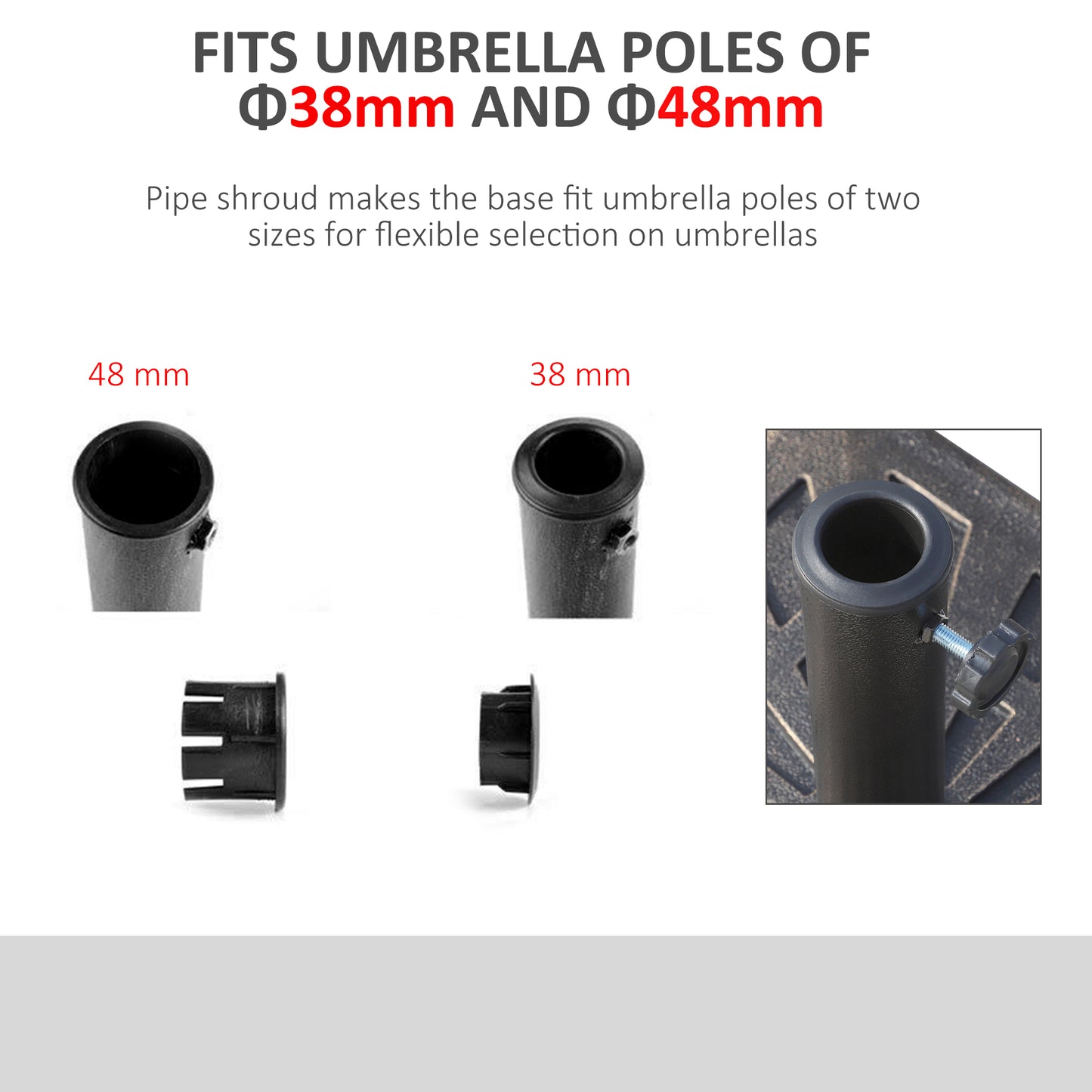 15kg Resin Durable Patterned Colophony Garden Patio Square Umbrella