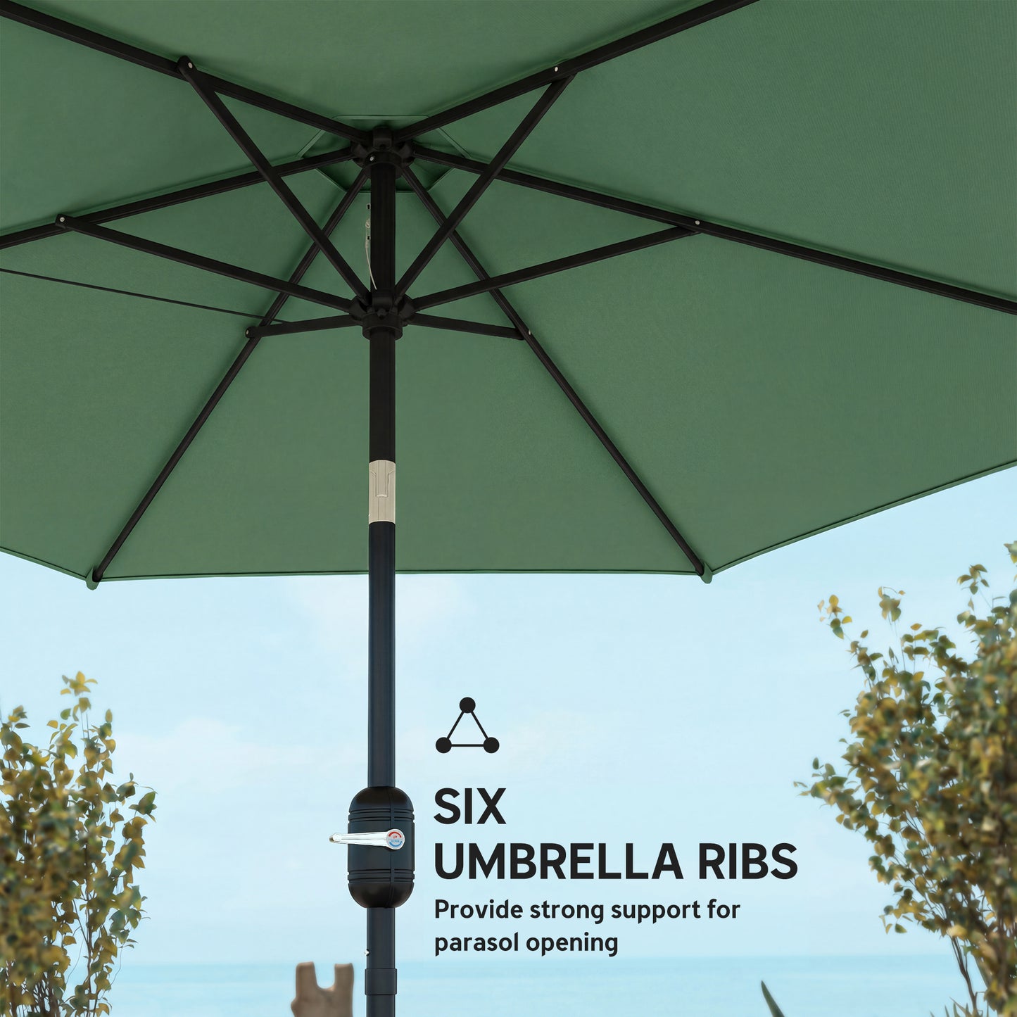 2.6 m Garden Parasol Umbrella with Aluminium Pole (6)