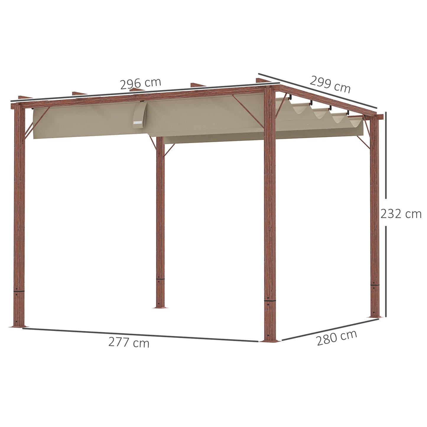 3 x 3 m Retractable Roof Pergola