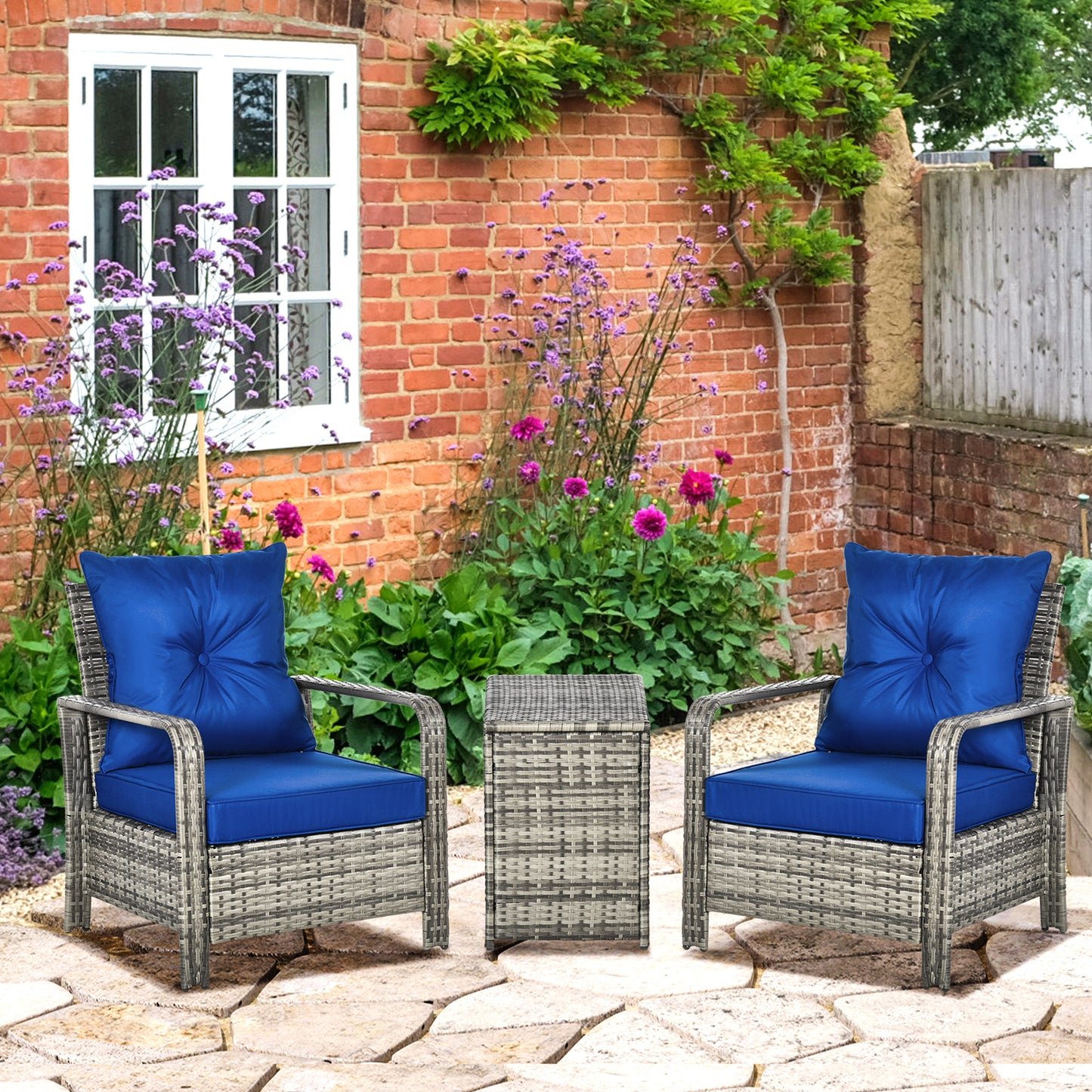 3 Pieces Rattan Bistro Set (2)