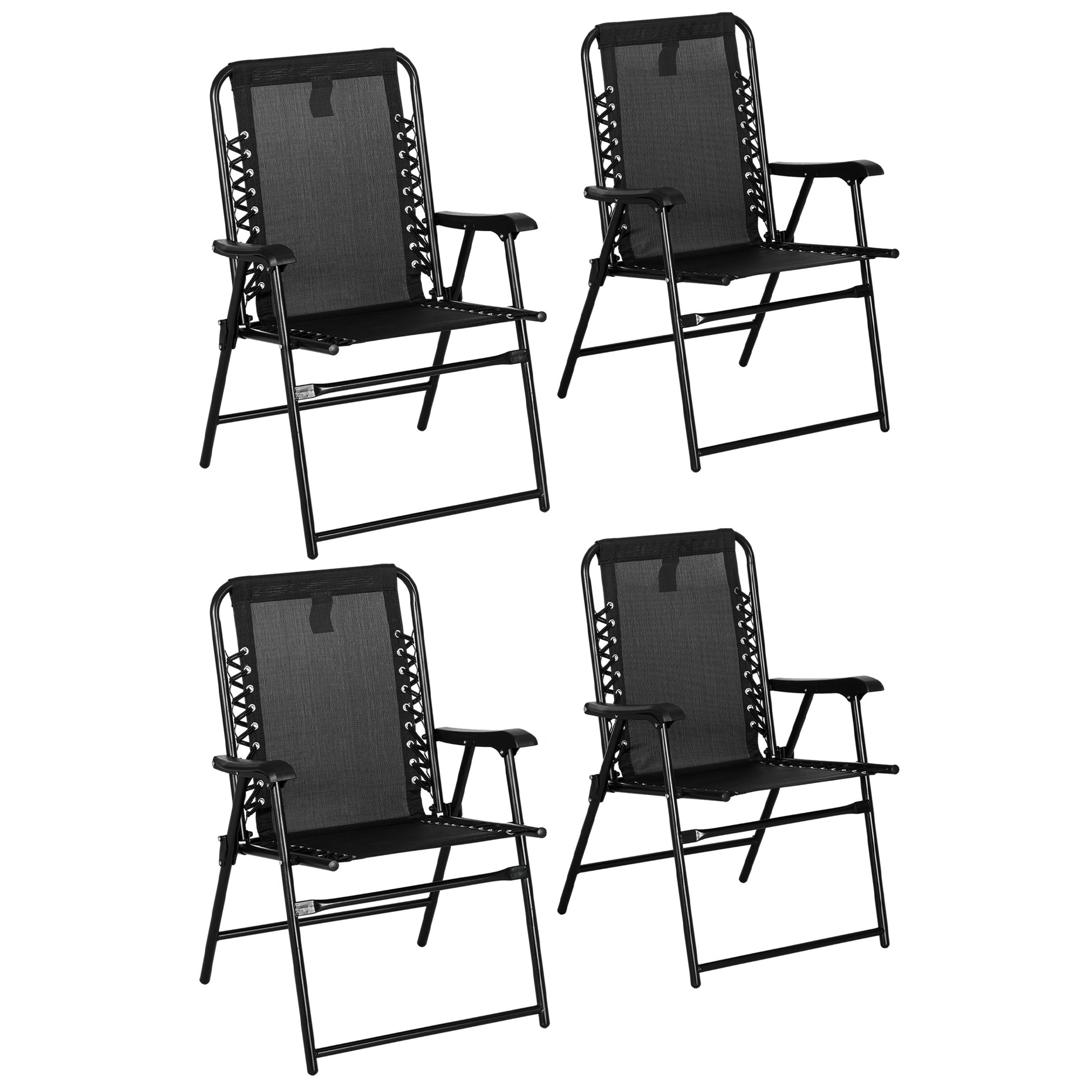 4 Pcs Patio Folding Chair Set