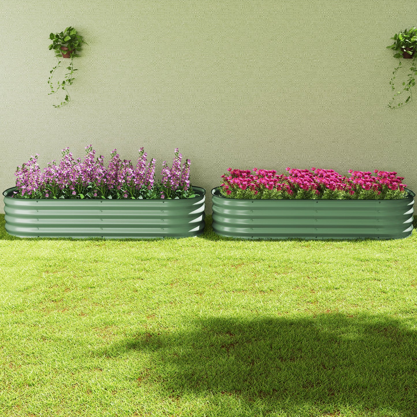Galvanised Raised Garden Bed, Metal Planter Box with Safety Edging (6)