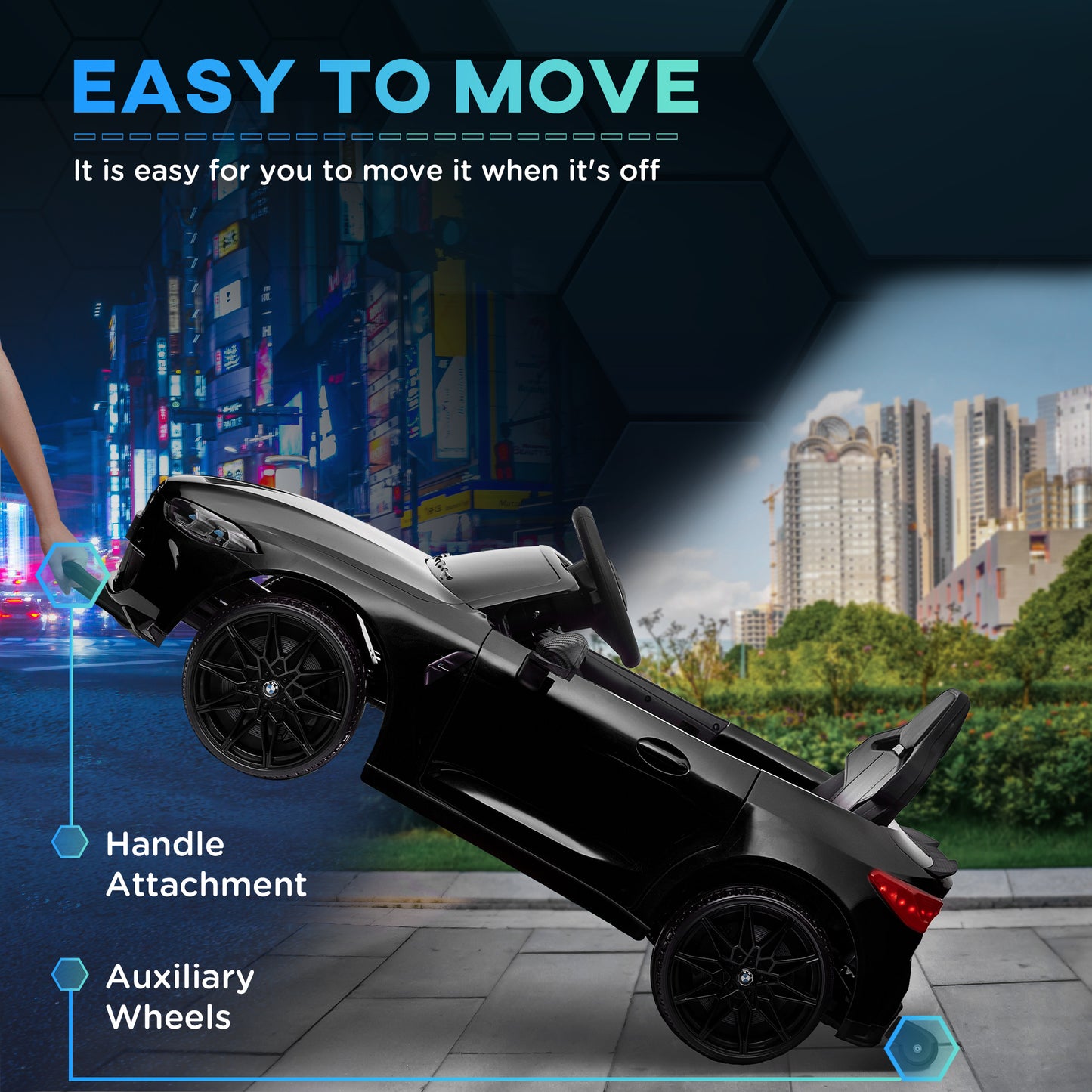 12V BMW Licensed Kids Car, with Easy Transport, Remote Control