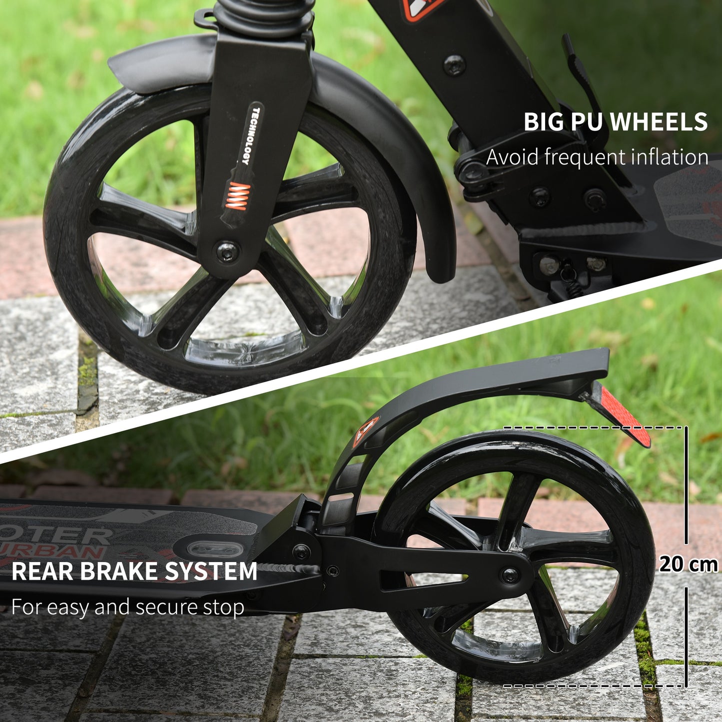 Folding Kick Scooter, Adjustable Ride On Scooter